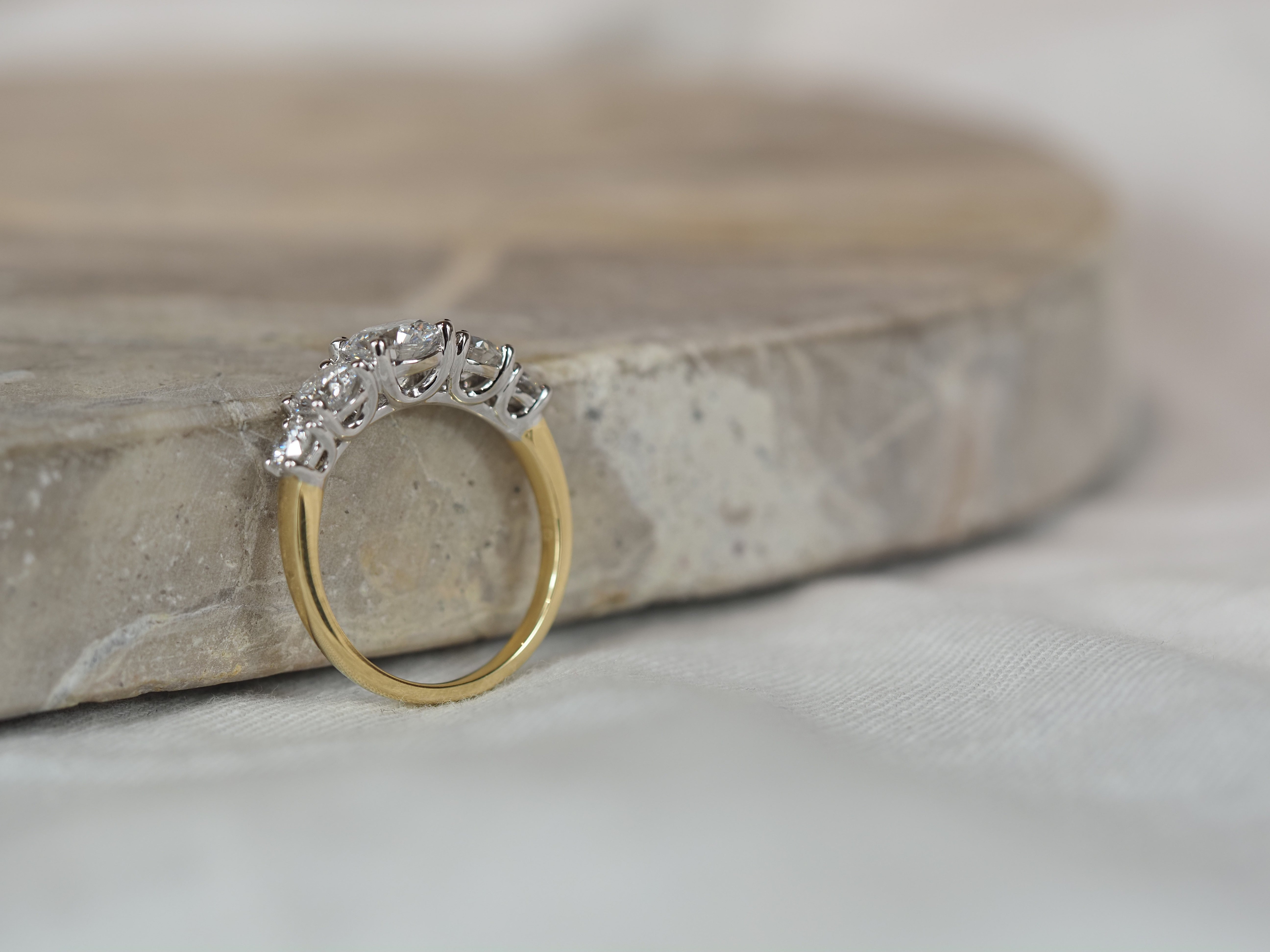 18ct Yellow and White Gold Lab-Grown Diamond Ring, 2.01ct Total
