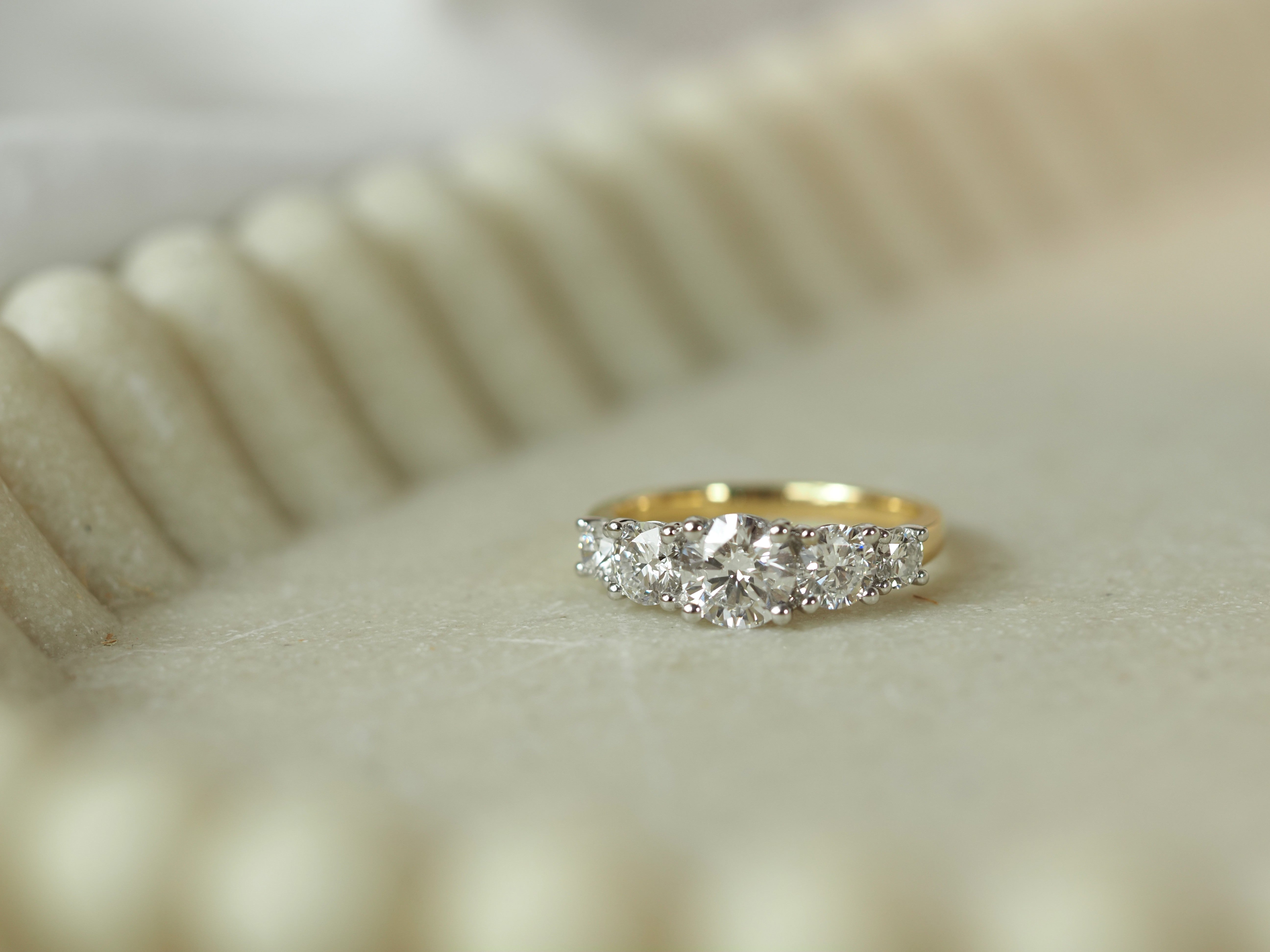 18ct Yellow and White Gold Lab-Grown Diamond Ring, 2.01ct Total