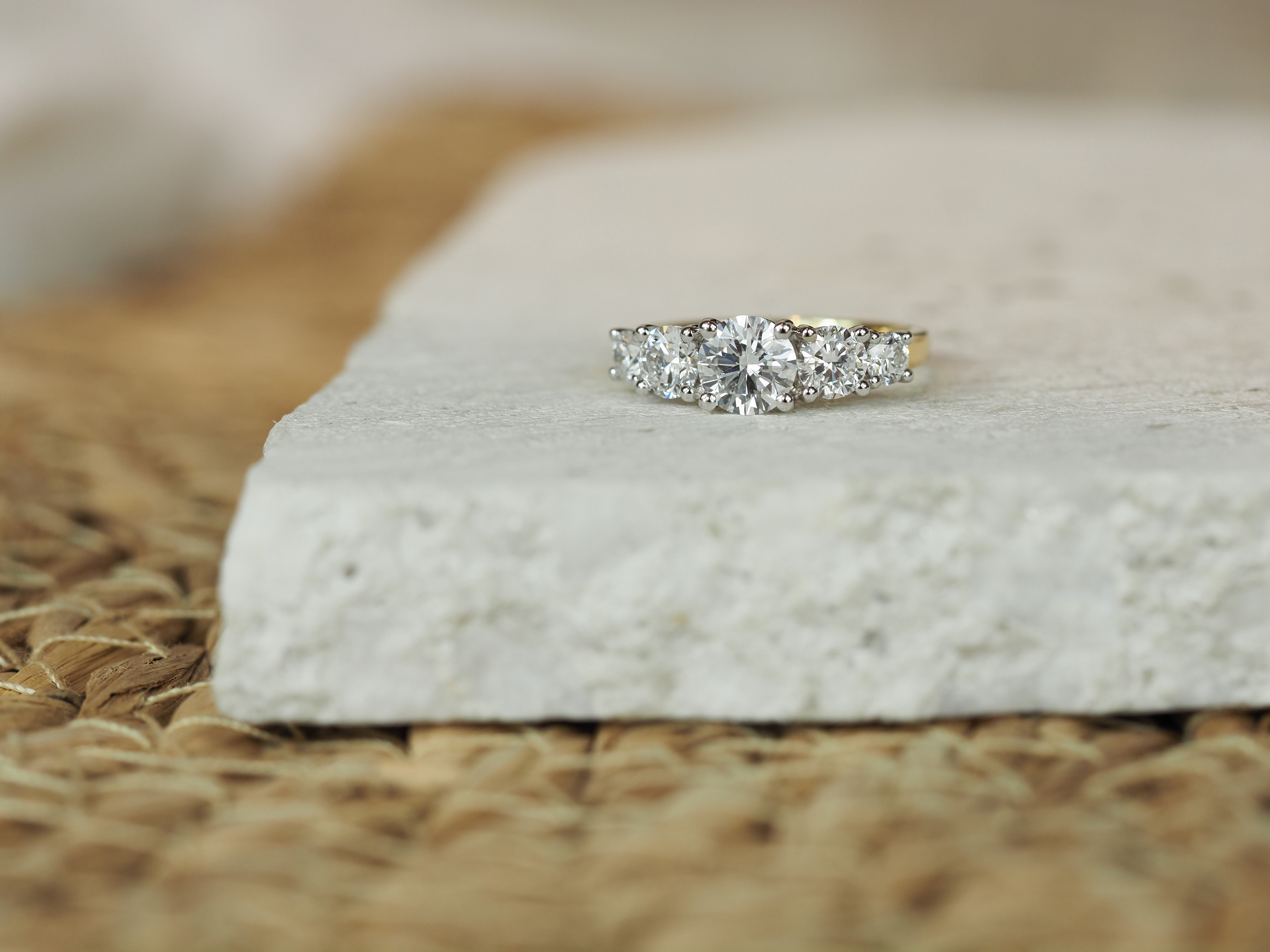 18ct Yellow and White Gold Lab-Grown Diamond Ring, 2.01ct Total