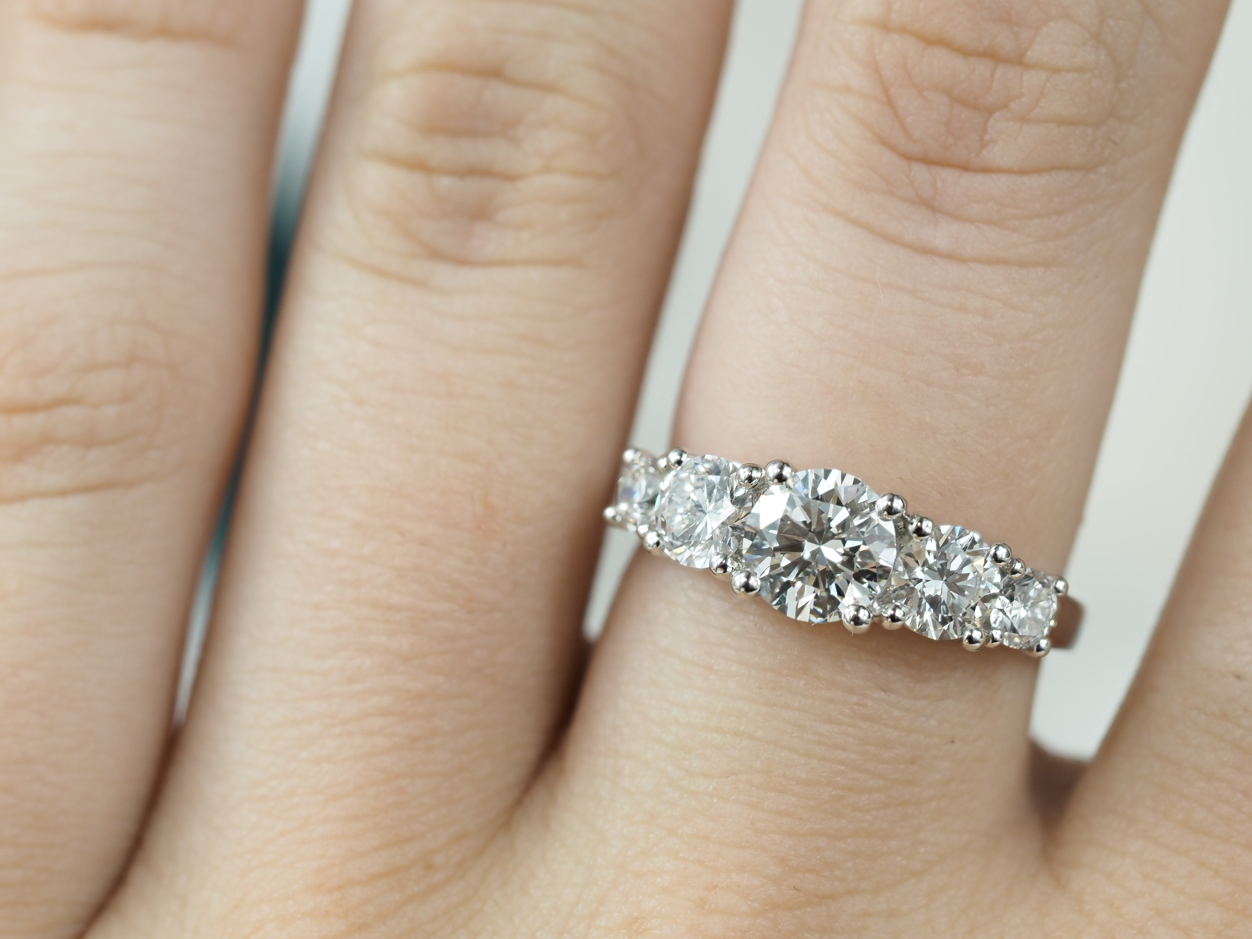 9ct White Gold Lab-Grown Round Brilliant Cut Diamond Ring, 2.01ct total