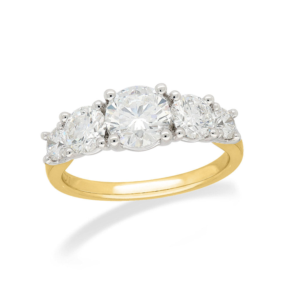 18ct Yellow and White Gold Lab-Grown Diamond Ring, 2.01ct Total