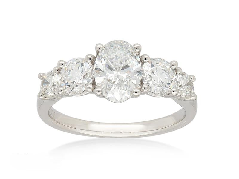 18ct Yellow and White Gold Oval and Round Cut Lab-Grown Diamond Ring, 2.01ct total