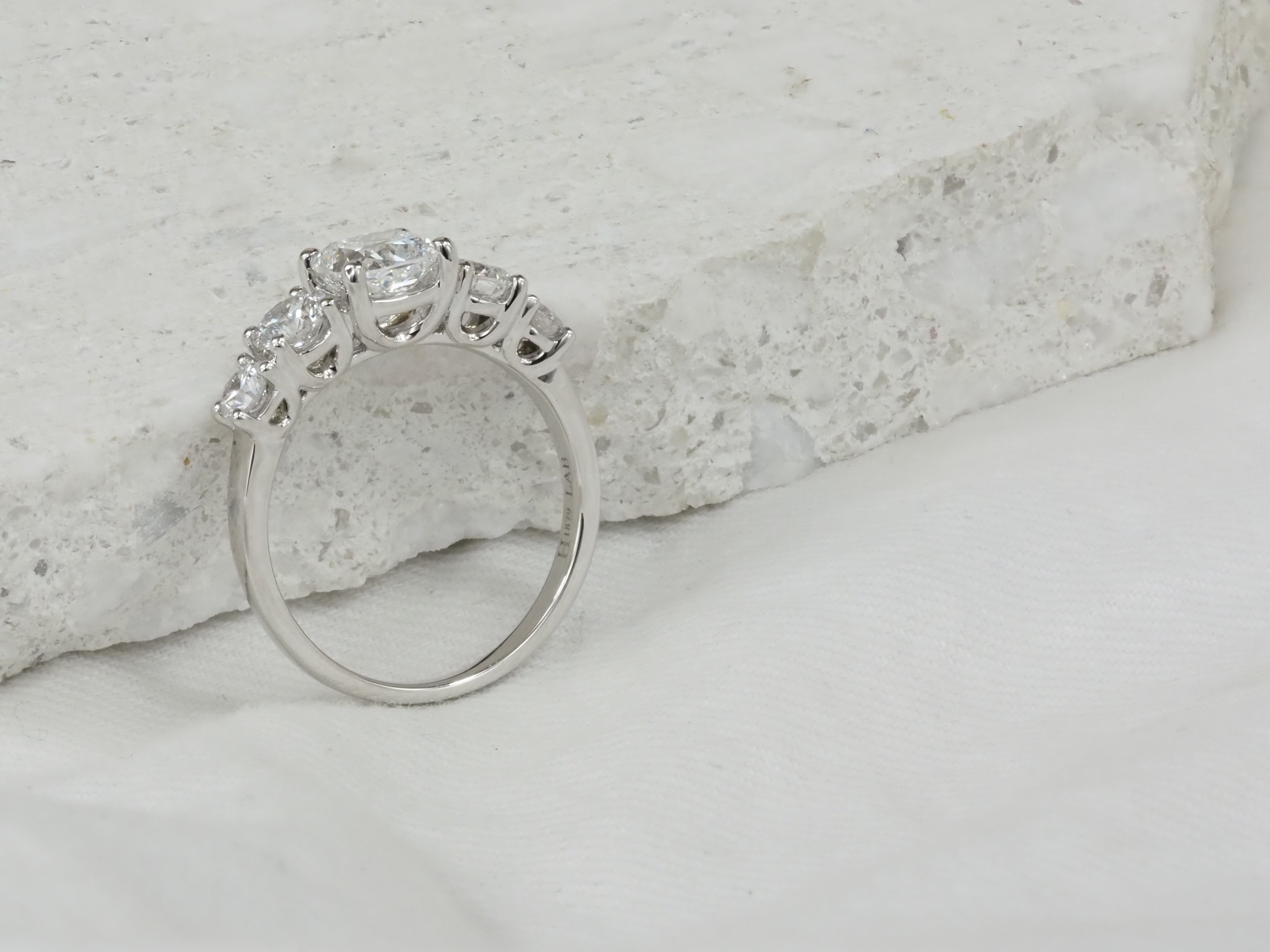 9ct White Gold Cushion and Round Cut Lab-Grown Diamond Ring, 2.02ct total