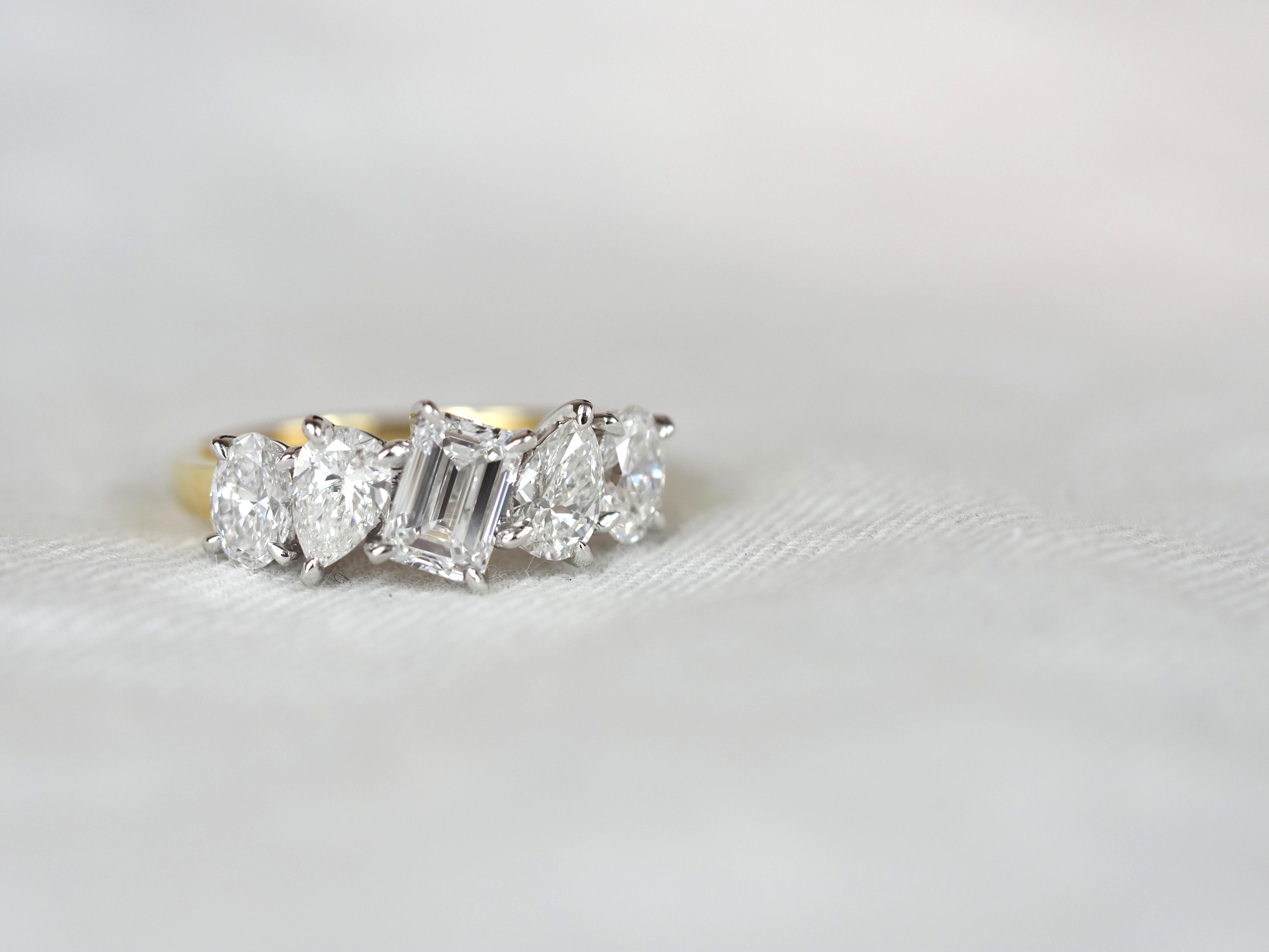 18ct Yellow and White Gold Lab-Grown Diamond Ring, 2.12ct total