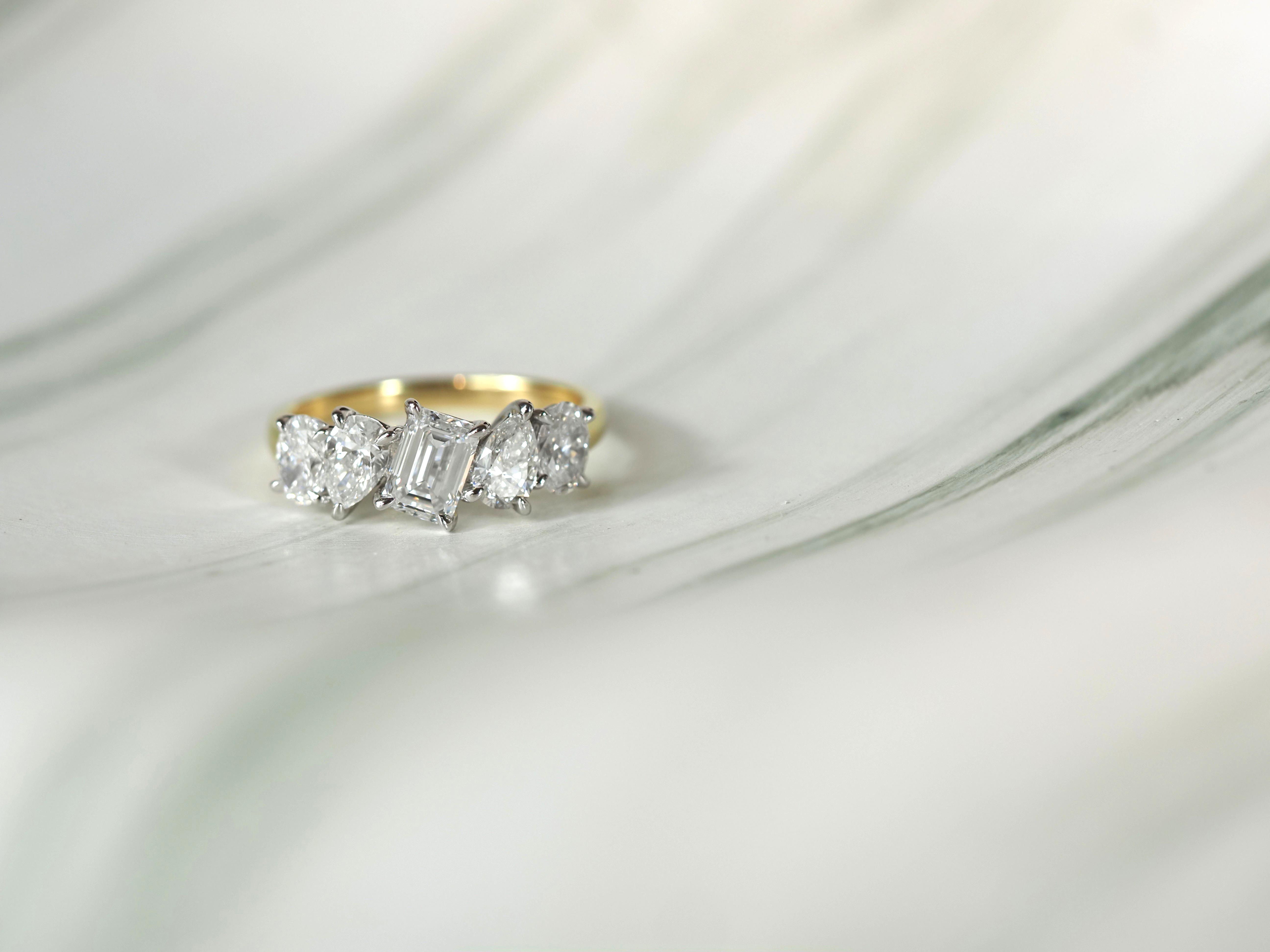 18ct Yellow and White Gold Lab-Grown Diamond Ring, 2.12ct total