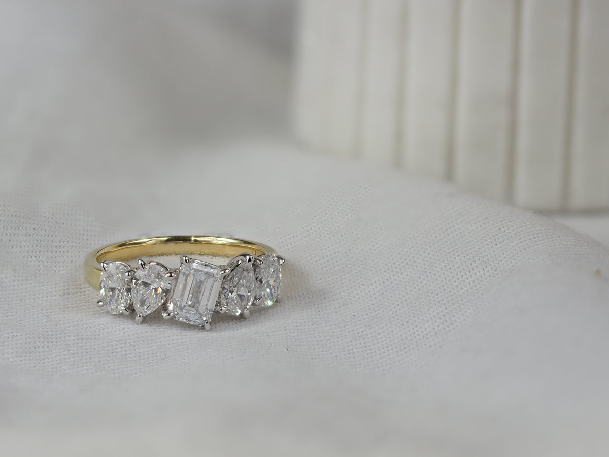 18ct Yellow and White Gold Lab-Grown Diamond Ring, 2.12ct total