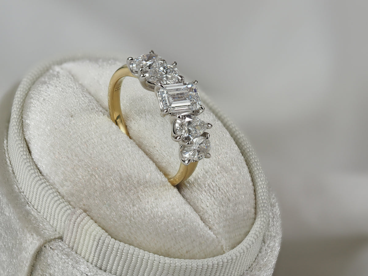 18ct Yellow and White Gold Lab-Grown Diamond Ring, 2.12ct total