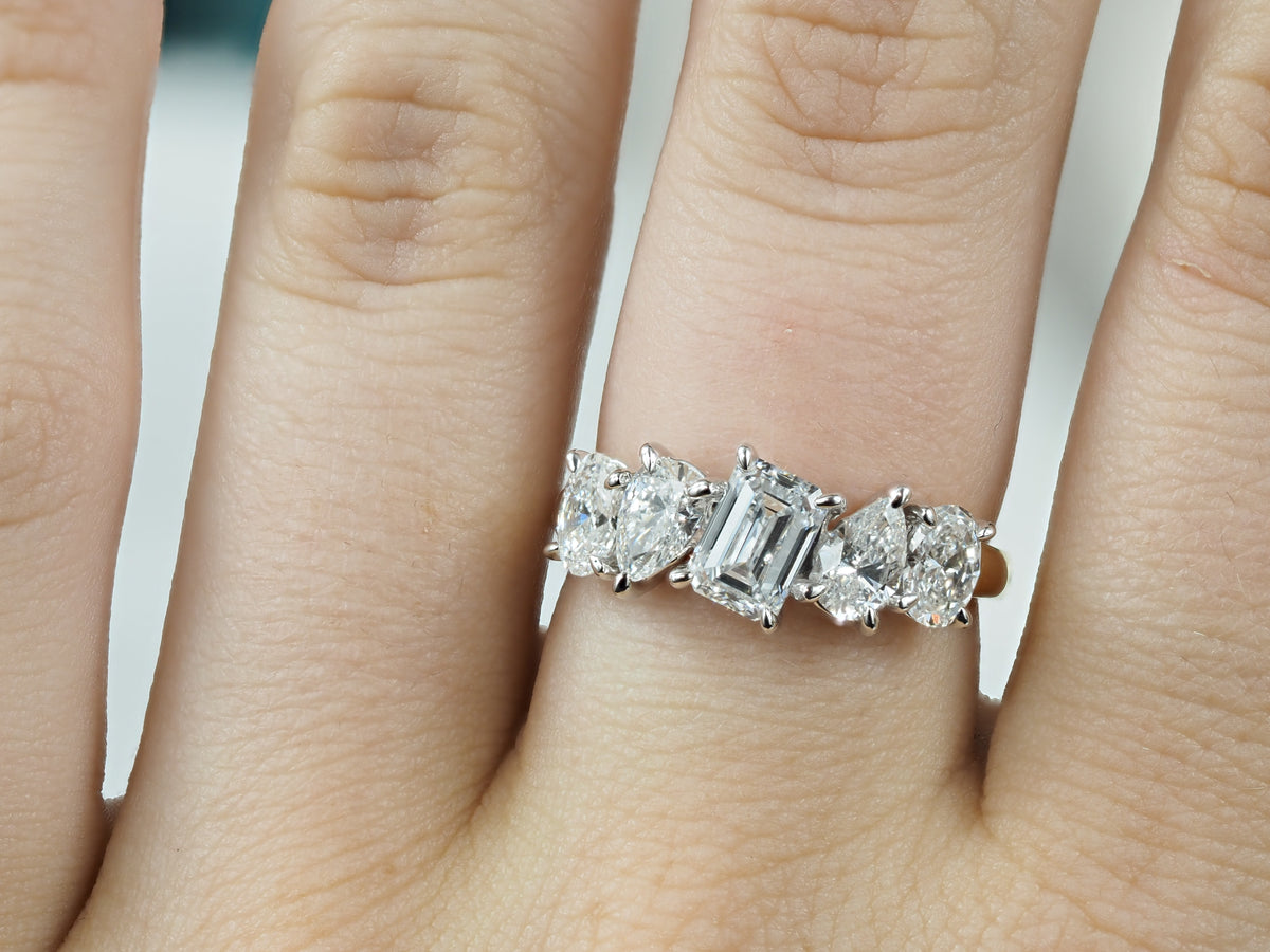 18ct Yellow and White Gold Lab-Grown Diamond Ring, 2.12ct total
