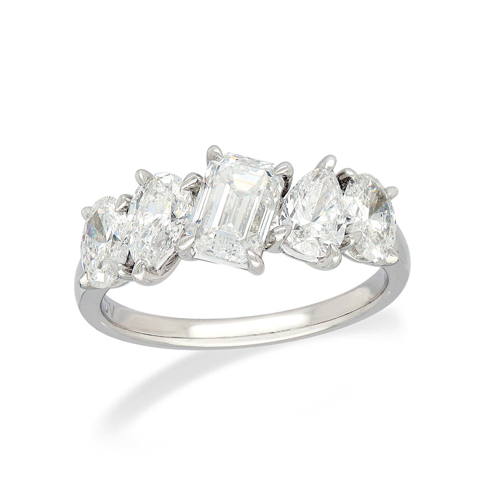 9ct White Gold Lab-Grown Diamond Ring, 2.11ct Total