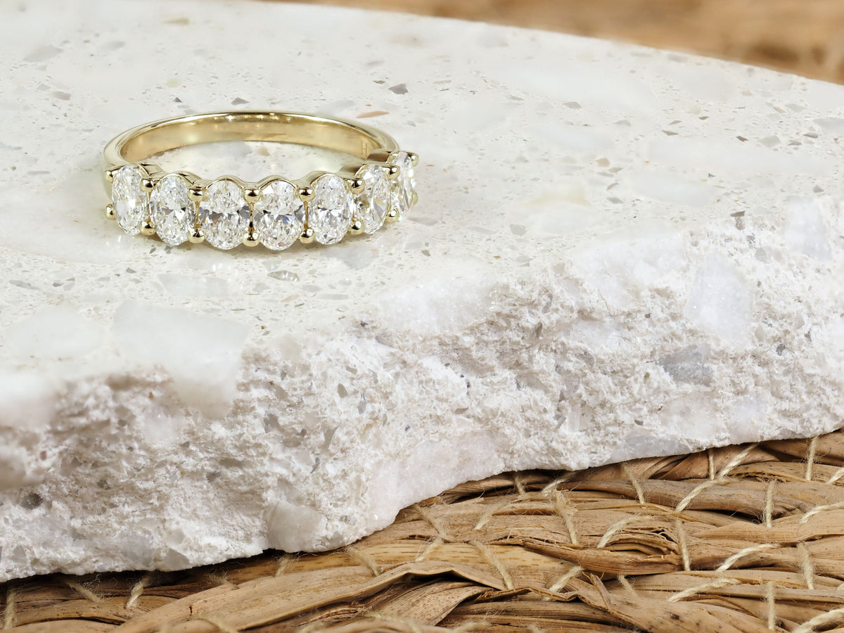 9ct Yellow Gold Lab-Grown Oval Cut Diamond Ring, 1.42ct Total