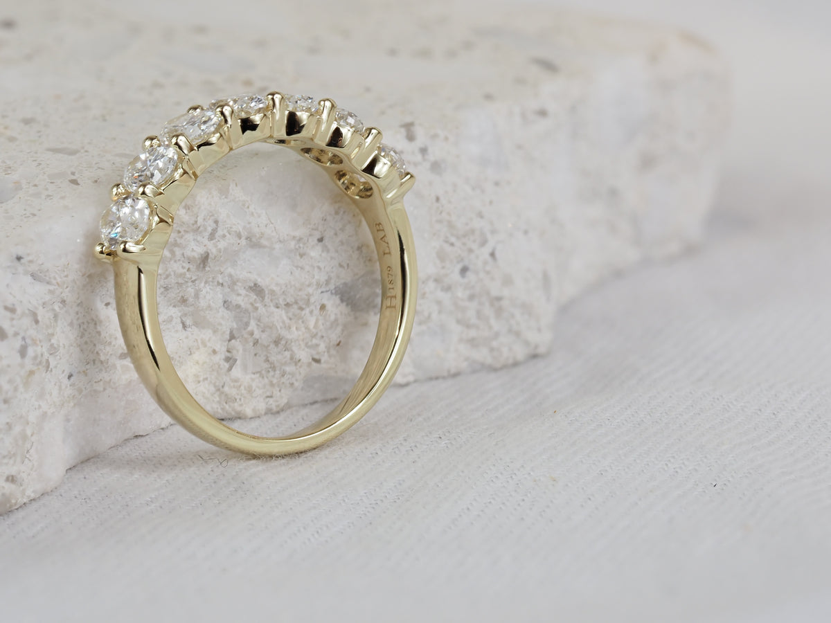 9ct Yellow Gold Lab-Grown Oval Cut Diamond Ring, 1.42ct Total
