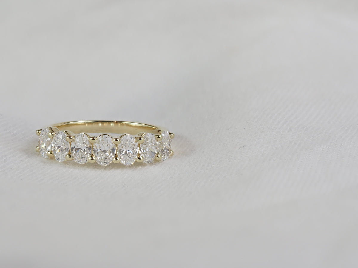9ct Yellow Gold Lab-Grown Oval Cut Diamond Ring, 1.42ct Total