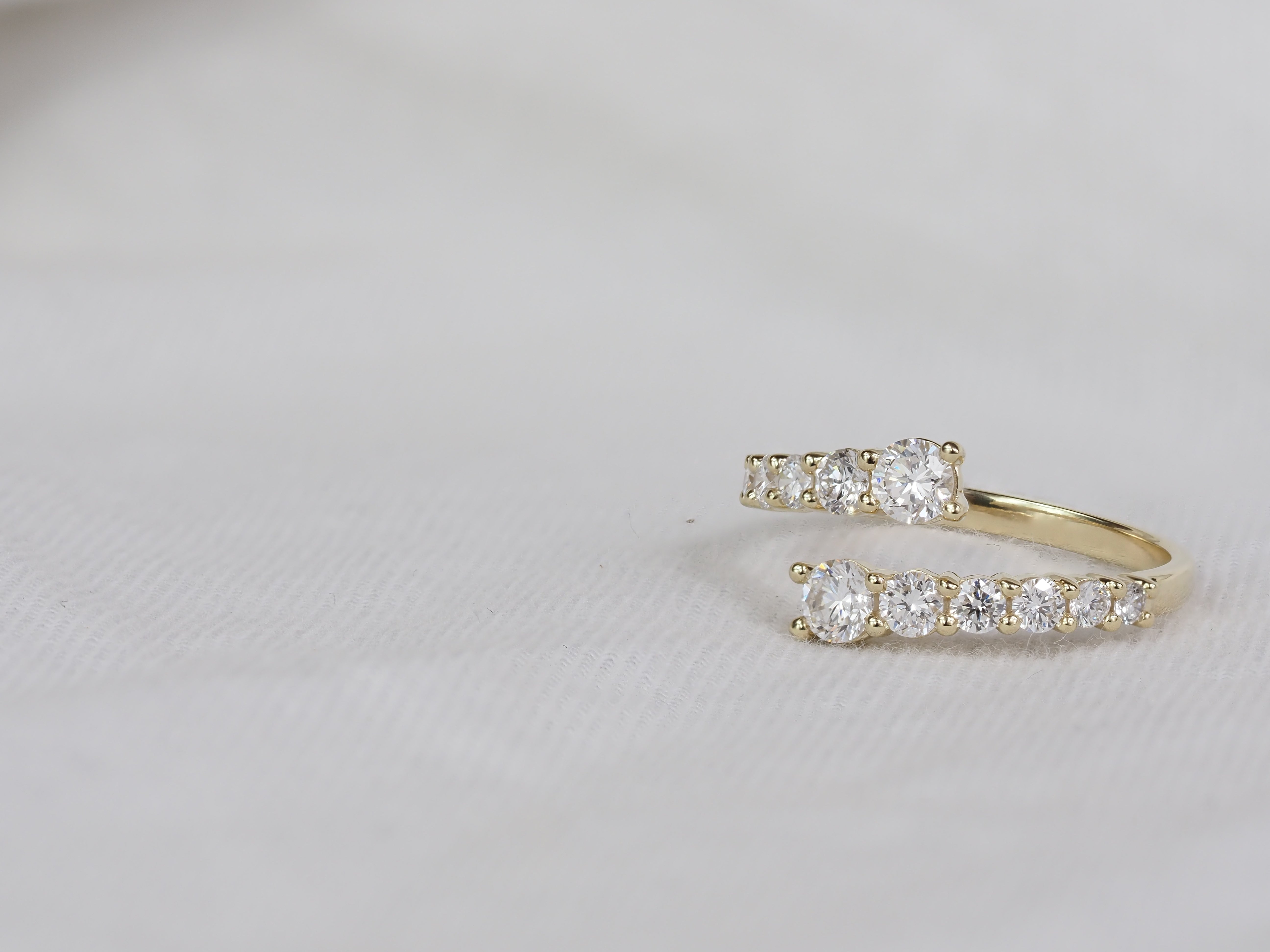 9ct Yellow Gold Lab-Grown Diamond Ring, 0.98ct Total
