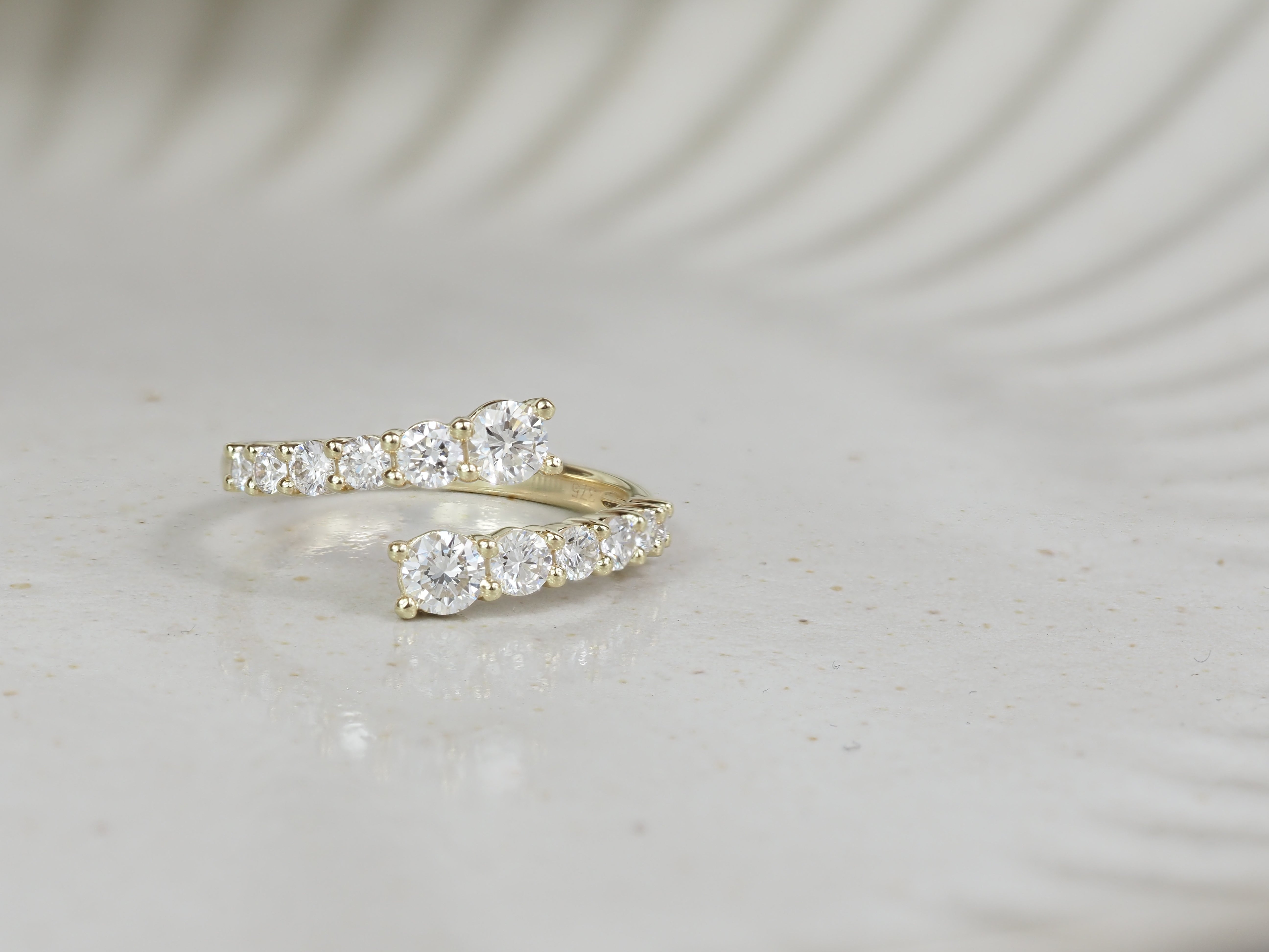 9ct Yellow Gold Lab-Grown Diamond Ring, 0.98ct Total