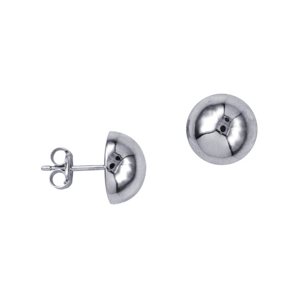 Sterling Silver 10mm Domed Stud Earrings