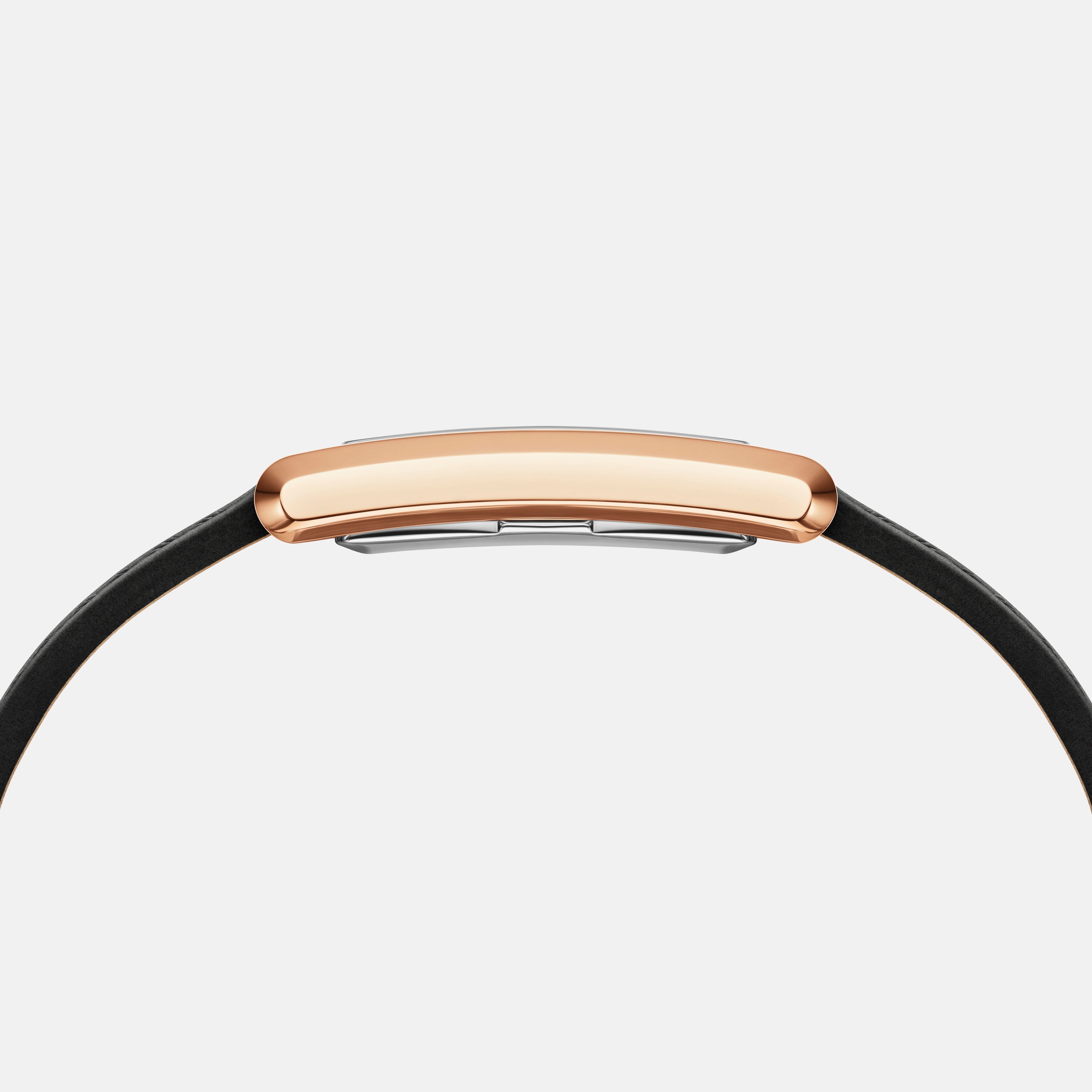 Daniel Wellington Bound 32x22 Black Croc Leather Rose Gold White Watch