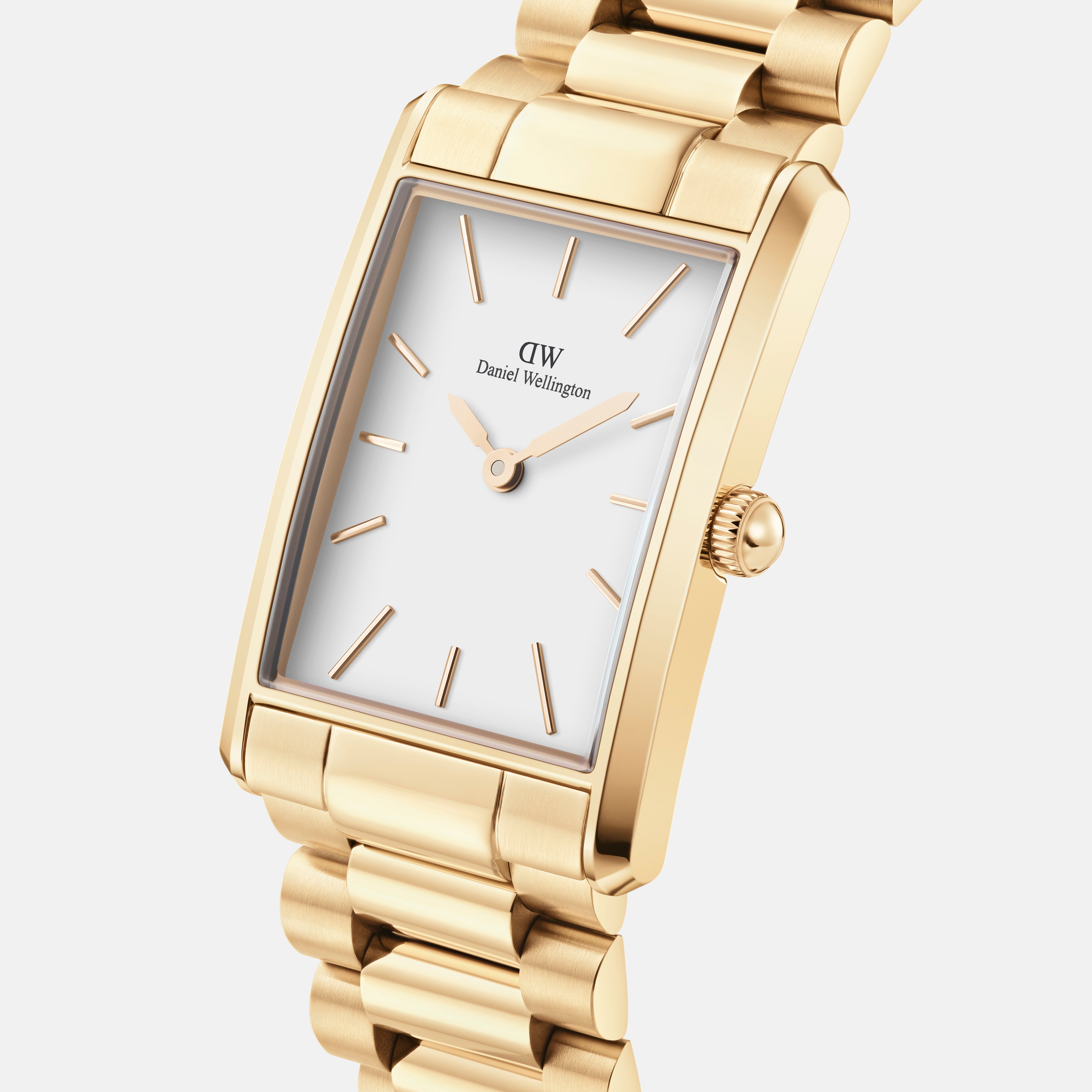 Daniel Wellington Bound 35x24 3-Link Gold White Watch