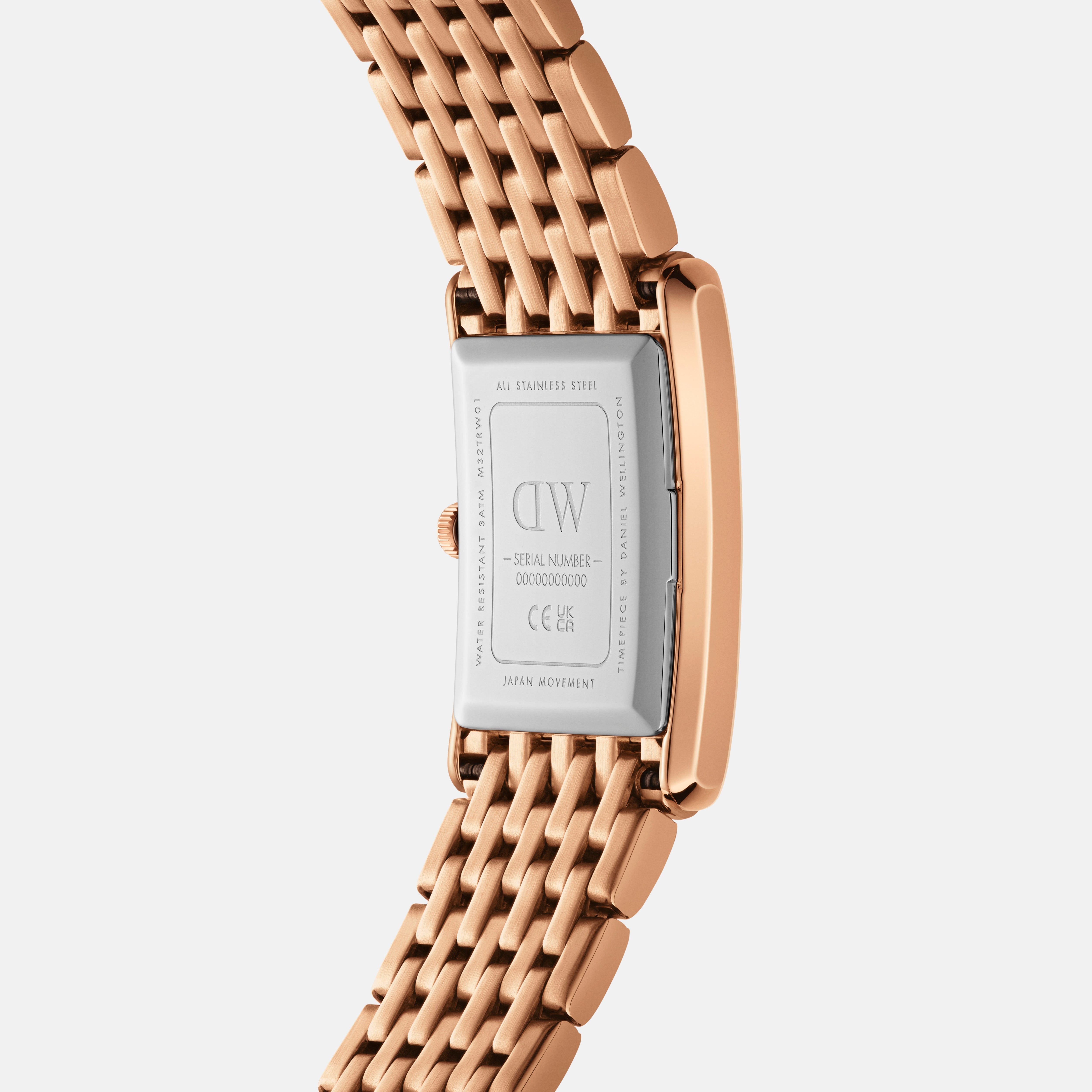 Daniel Wellington Bound 32x22 9-Link Rose Gold Emerald Sunray Watch
