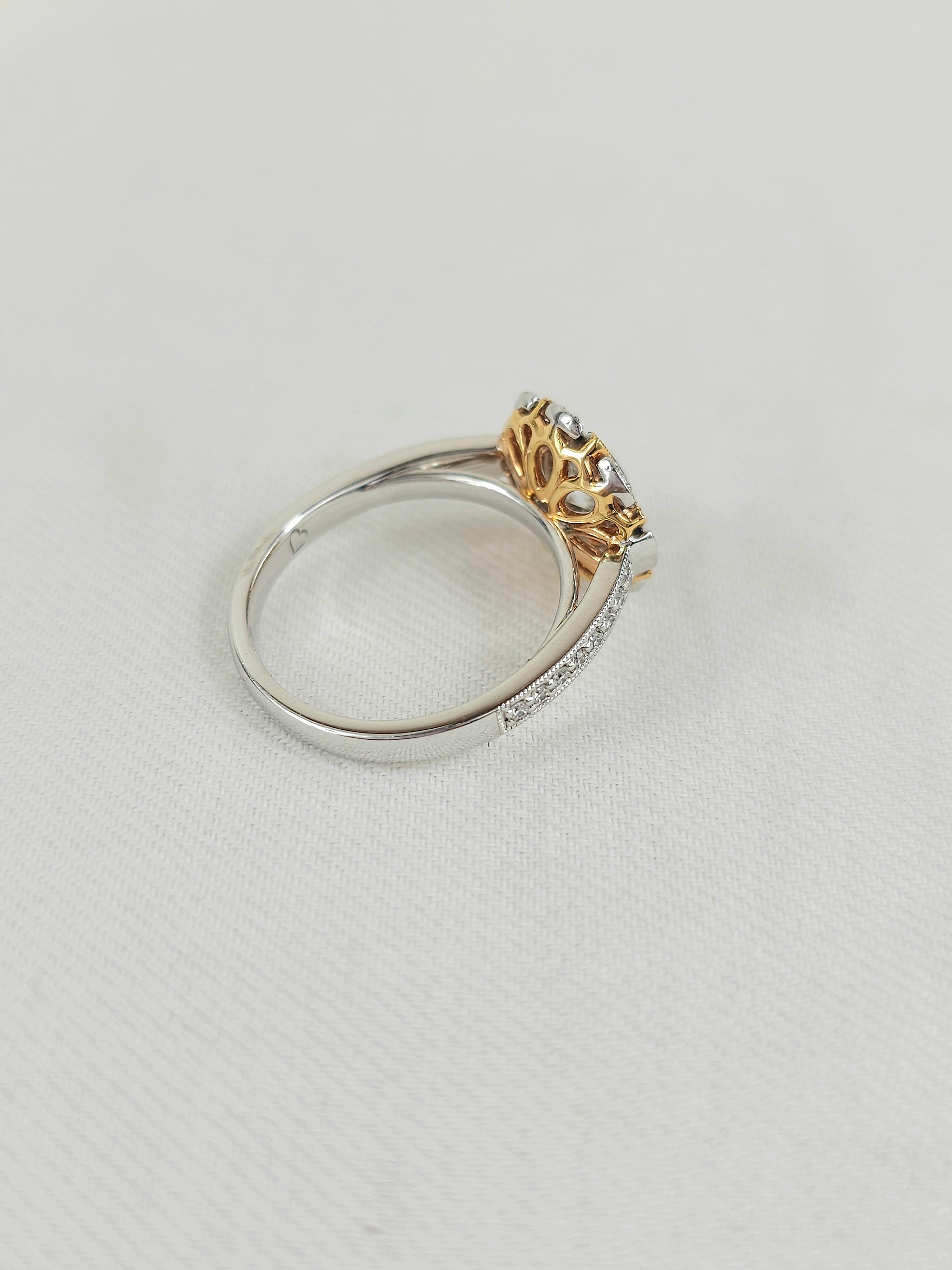 18 Carat White & Rose Gold, Argyle Pink & White Diamond Ring.