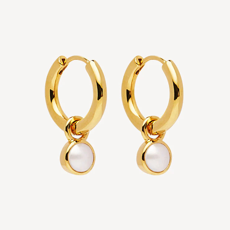 Najo Heavenly Pearl Huggie Earrings