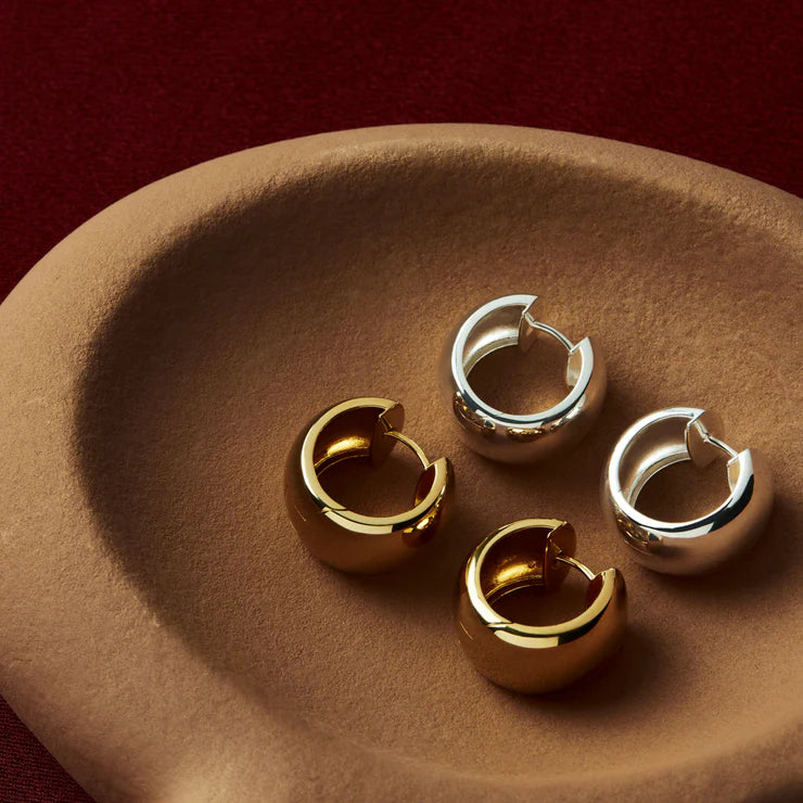 Najo Yellow Gold Plated Daynight Huggie Earrings