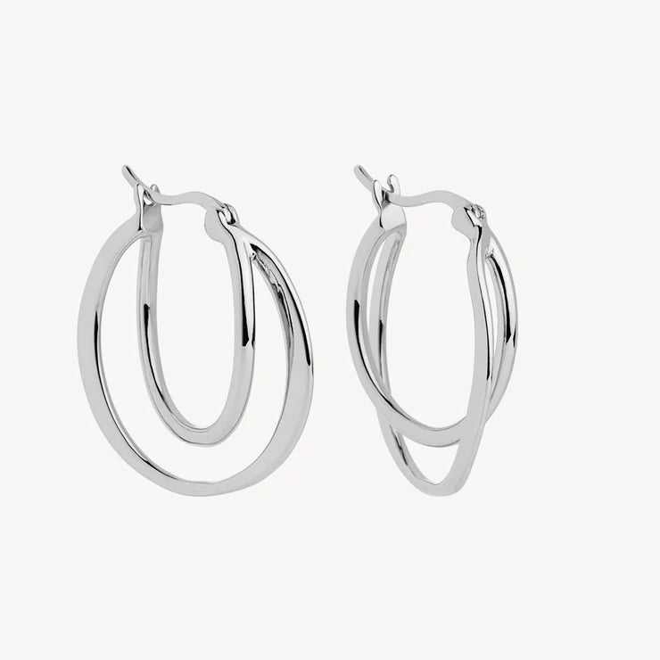 Najo Sterling Silver Eclipse Hoop earrings
