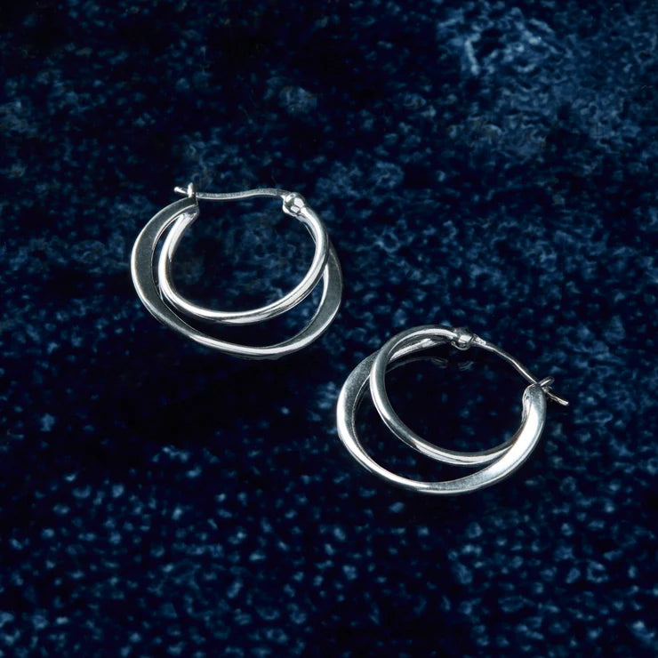 Najo Sterling Silver Eclipse Hoop earrings