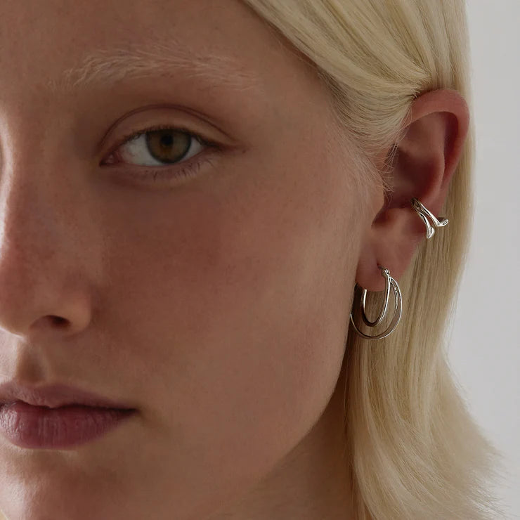 Najo Sterling Silver Eclipse Hoop earrings