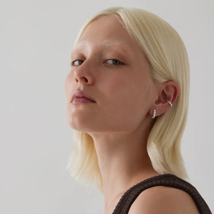 Najo Sterling Silver Constellation Beaded Huggie earrings