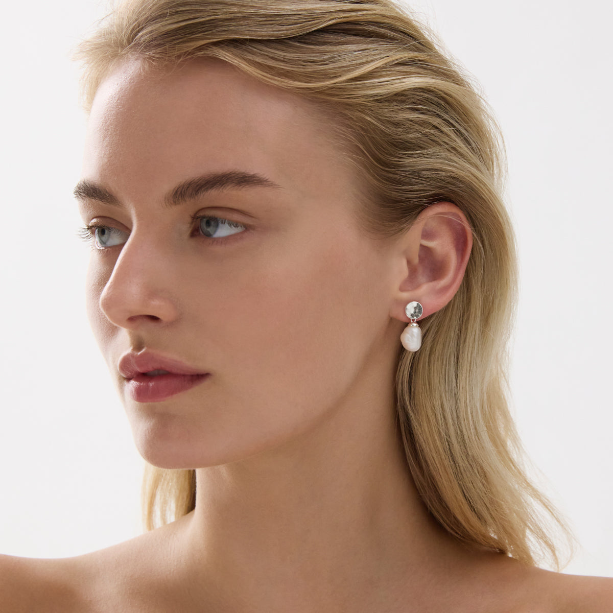 NAJO Ocean Drift Pearl Earrings Silver