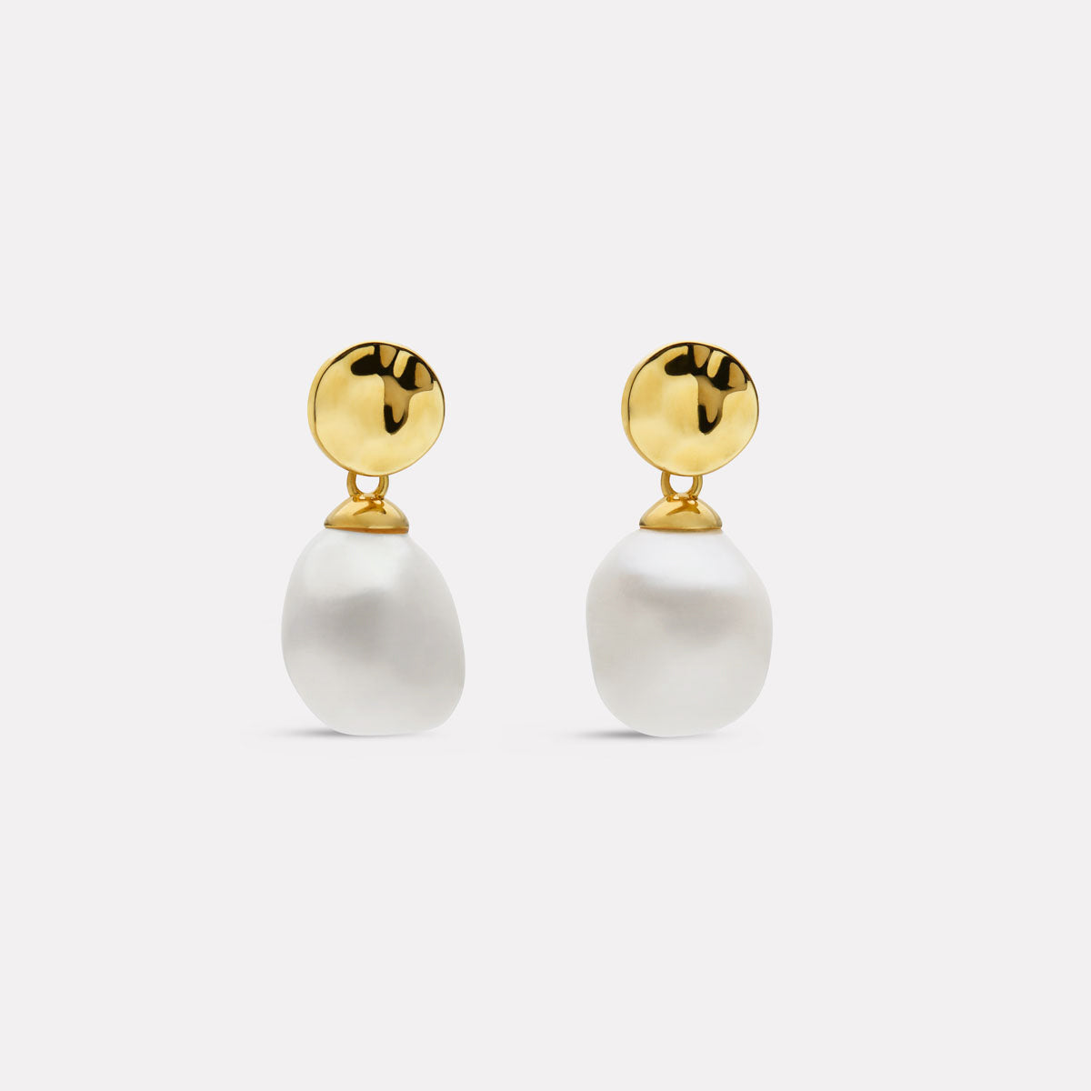 NAJO Ocean Drift Pearl Earrings Yellow Gold Plated