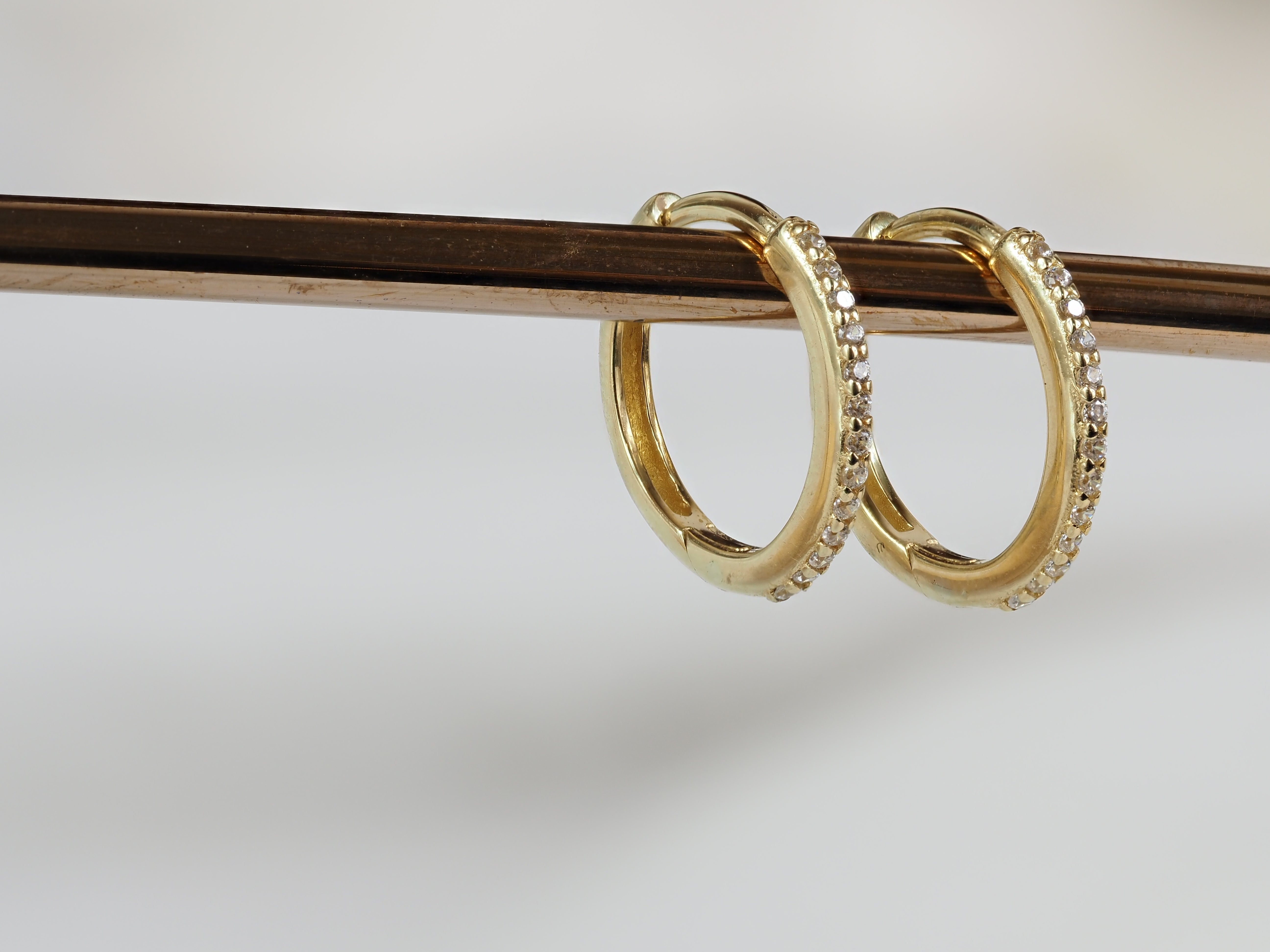 9ct Yellow Gold Cubic Zirconia Huggie Earrings