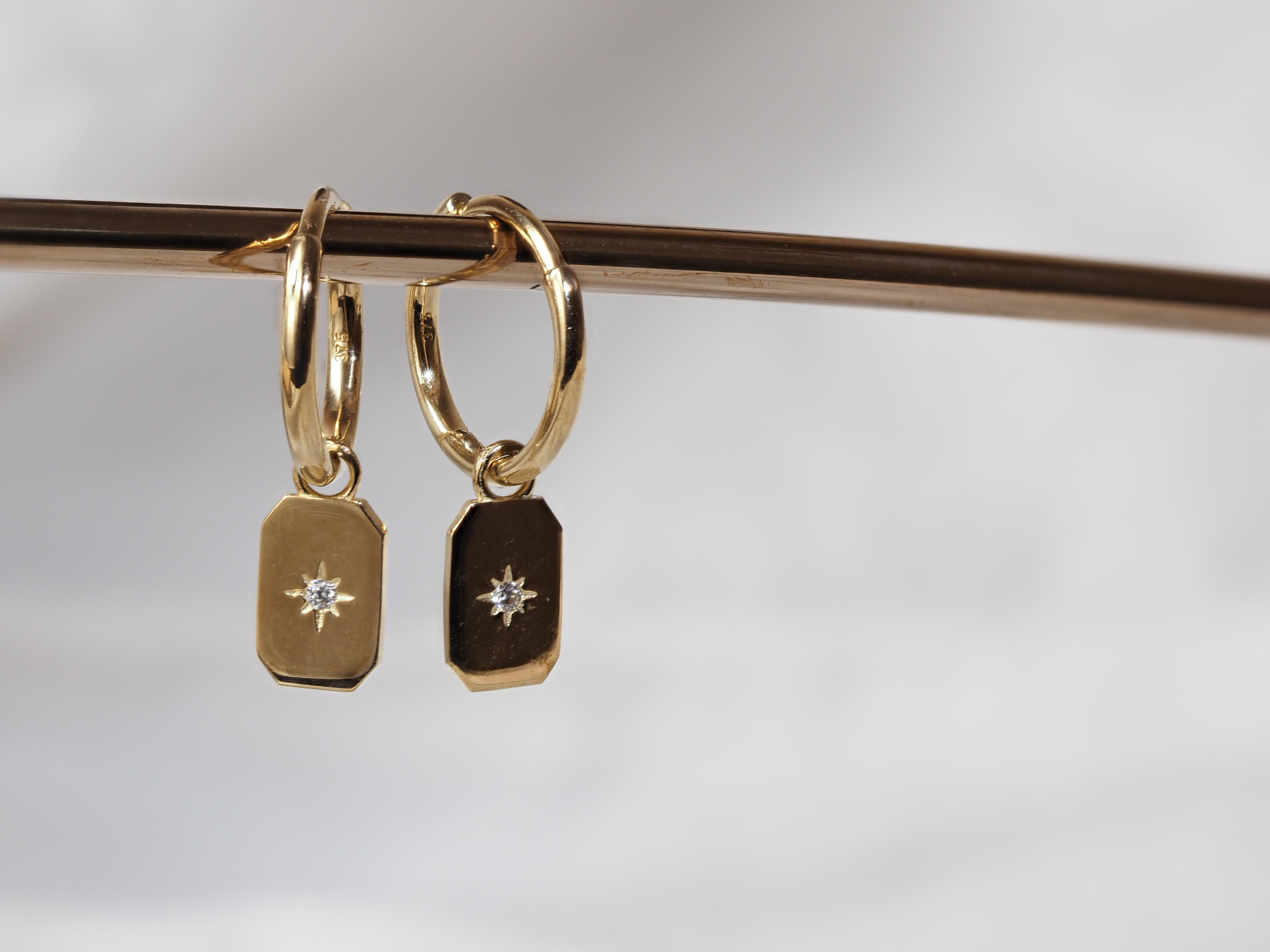 9ct Yellow Gold Huggie Earring with Medallion Drop