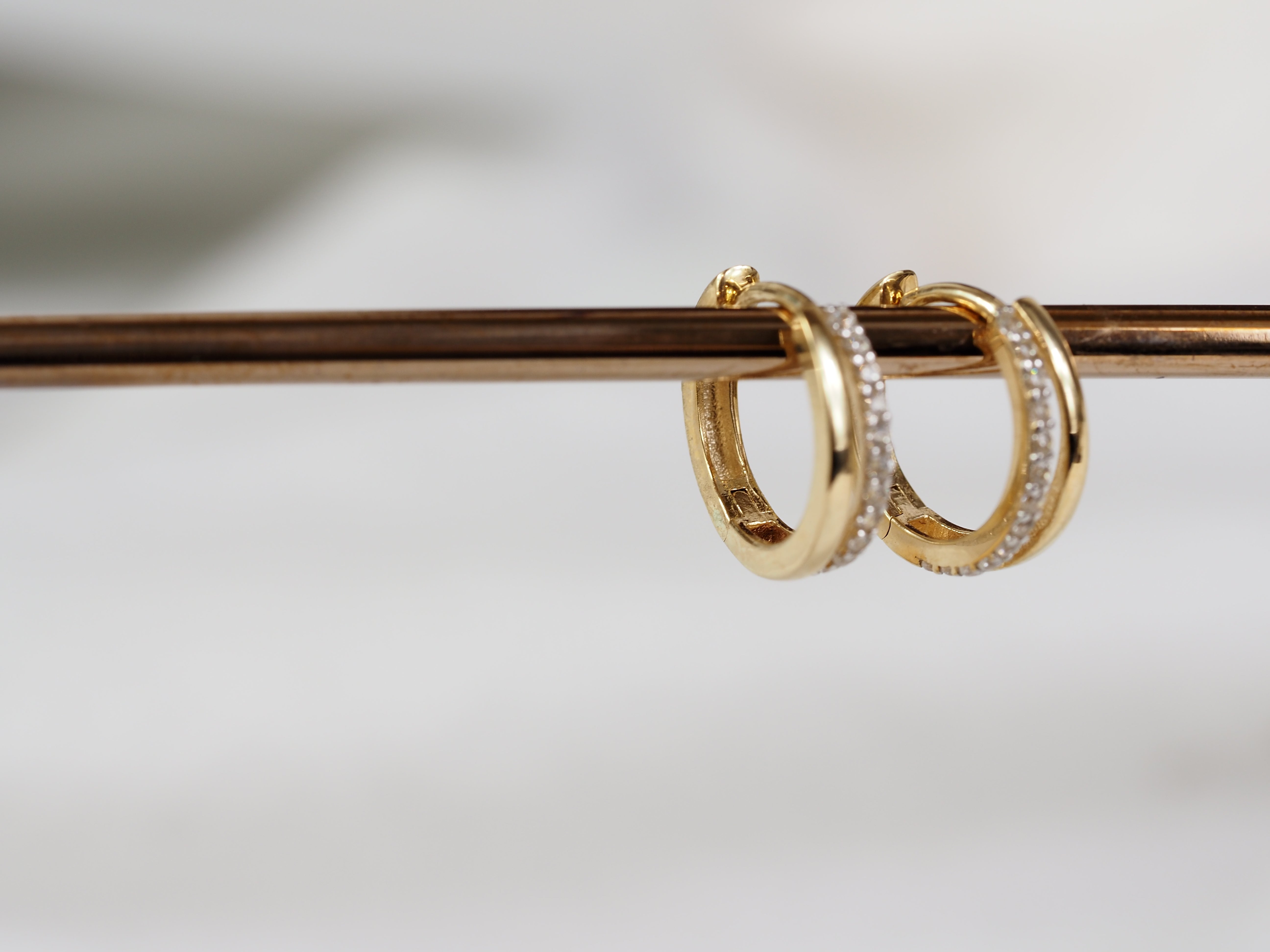 9ct Yellow Gold Cubic Zirconia Huggie Earrings