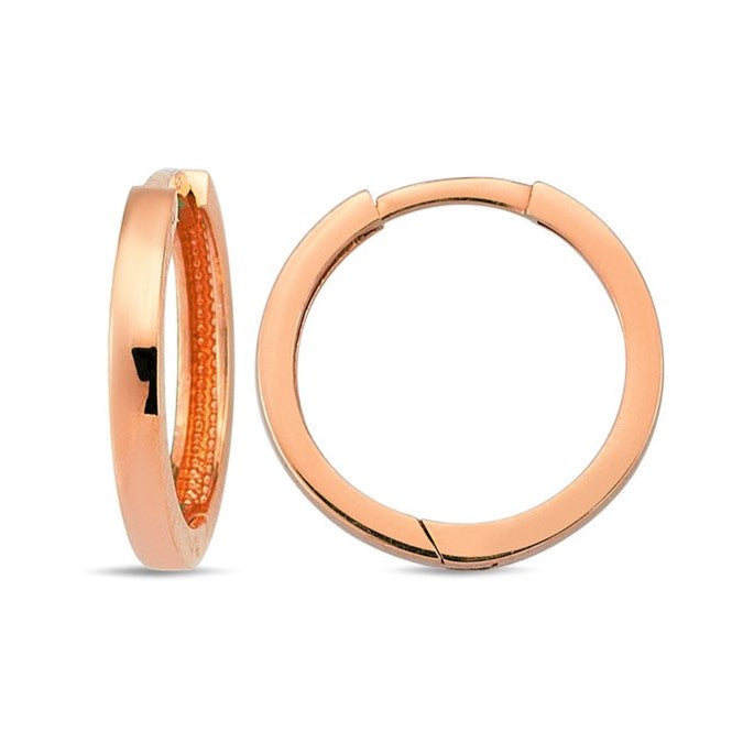 9ct Rose Gold Square Tube Huggie Earrings