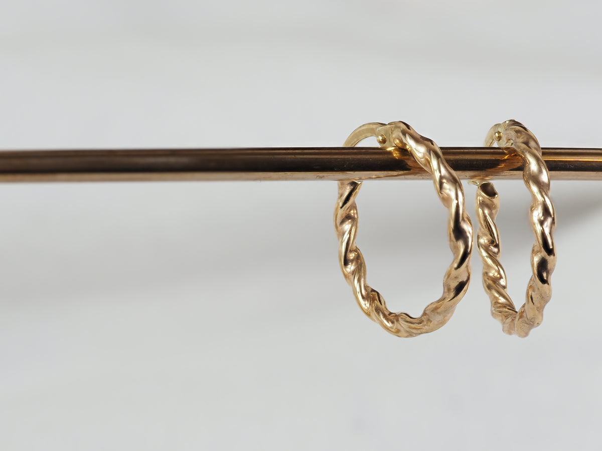 9ct Yellow Gold Twisted Hoop Earrings