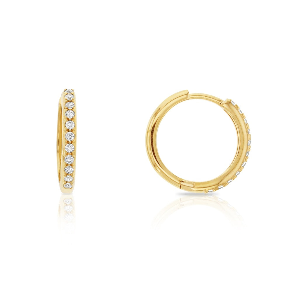 9ct Yellow Gold Cubic Zirconia Huggie earrings