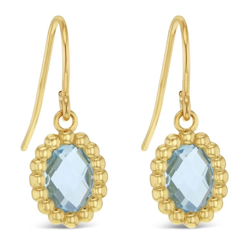 9ct Yellow Gold Topaz Drop Earrings
