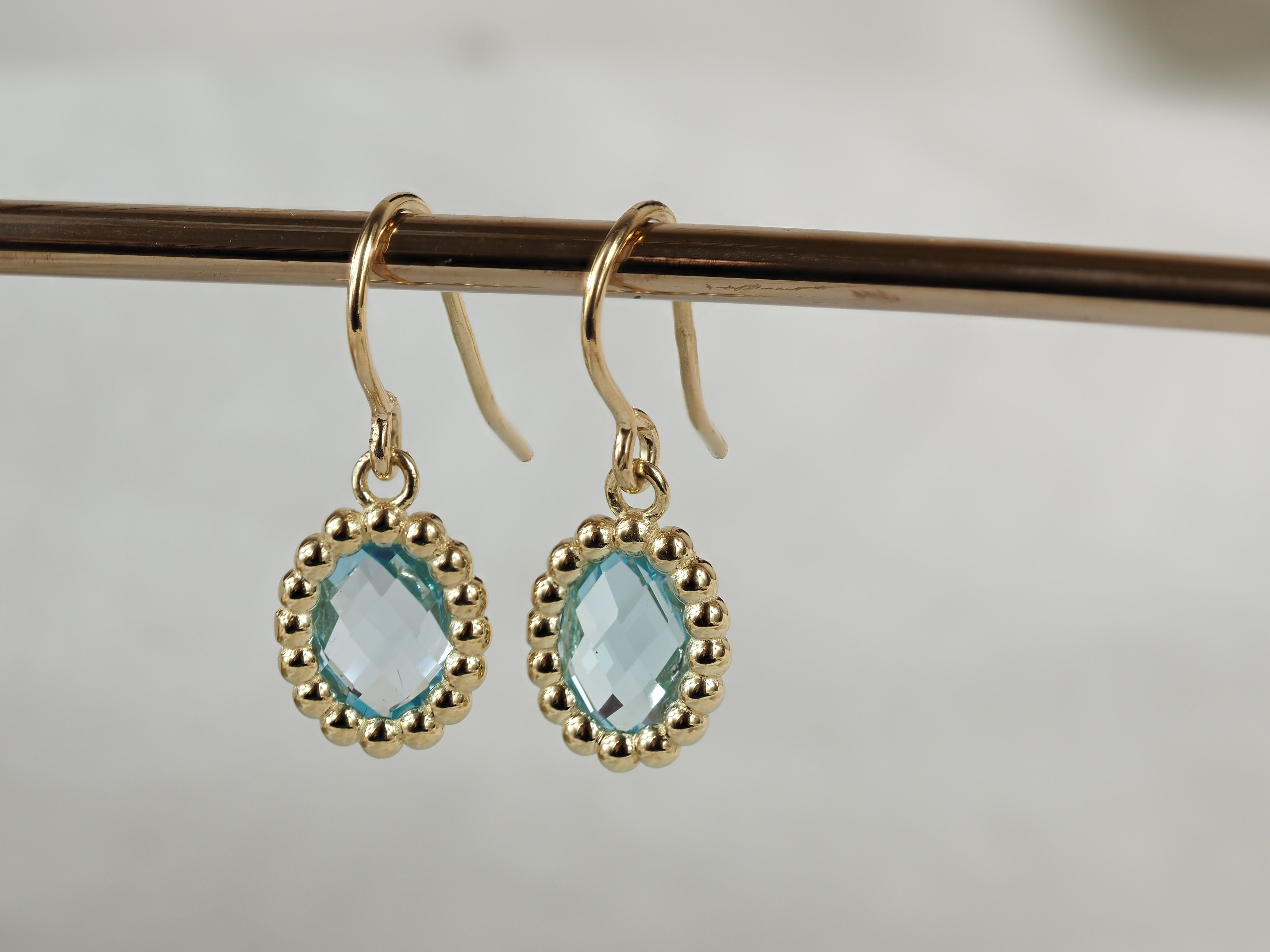 9ct Yellow Gold Topaz Drop Earrings