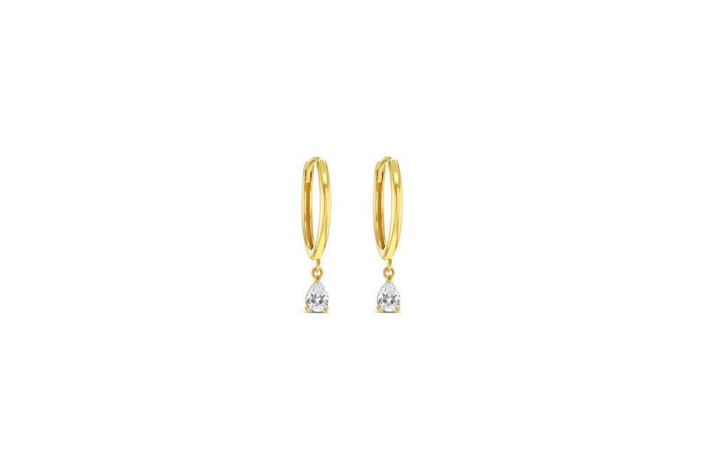 9ct Yellow Gold Cubic Zirconia drop earrings
