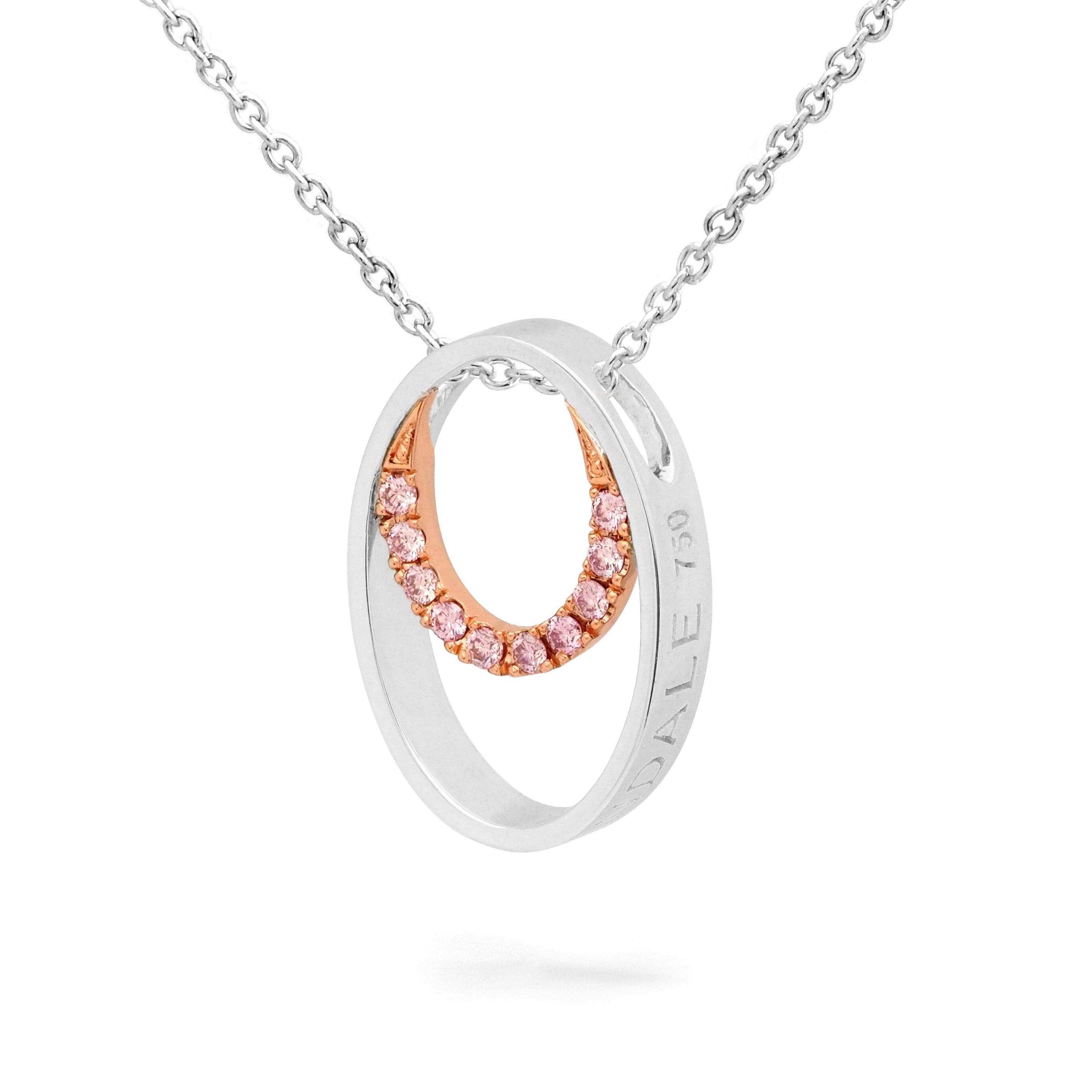 18 carat Rose & White Gold Argyle Pink Diamond Circle Pendant