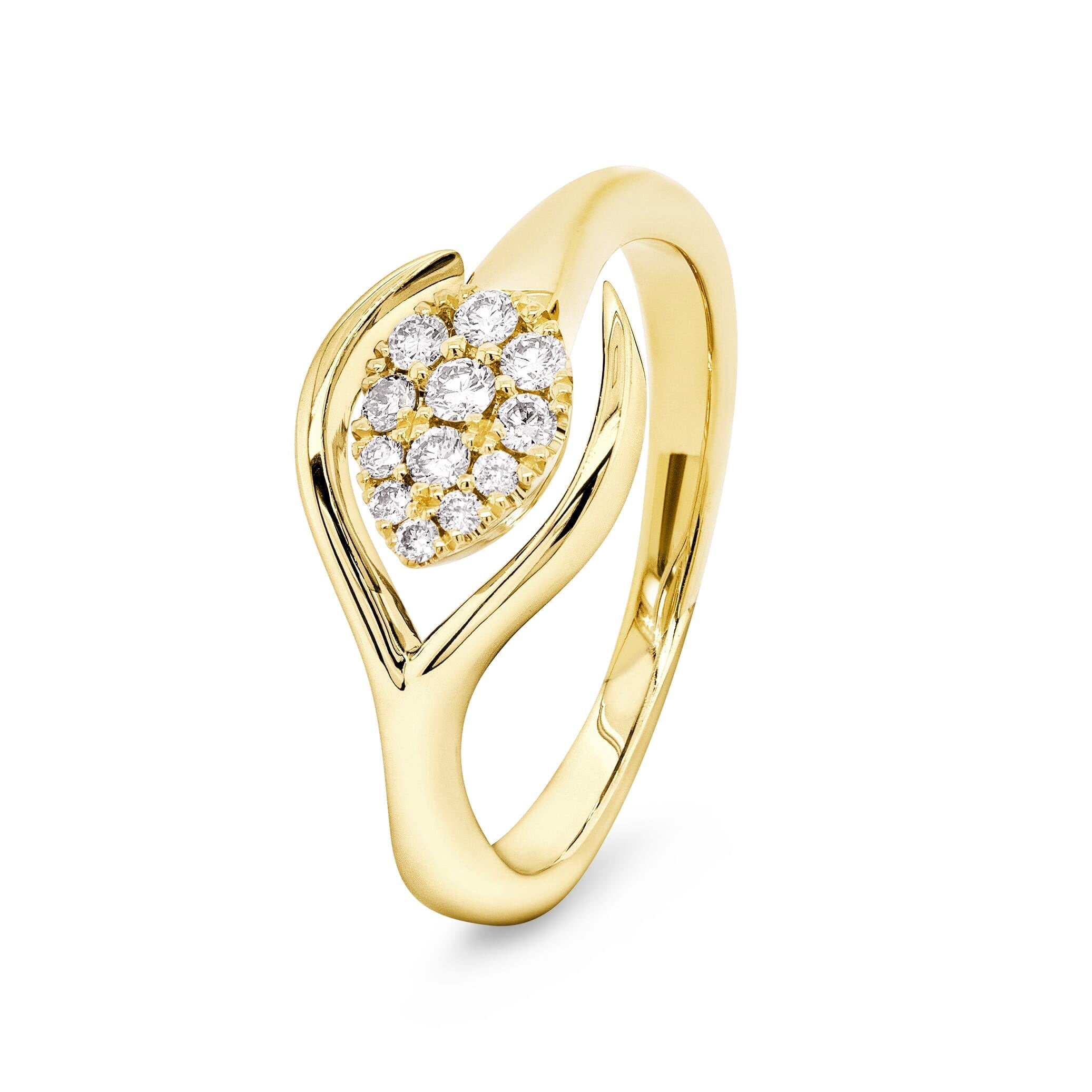 Ellendale 9 carat Yellow Gold Argyle White diamond ring, 0.18 carat total.