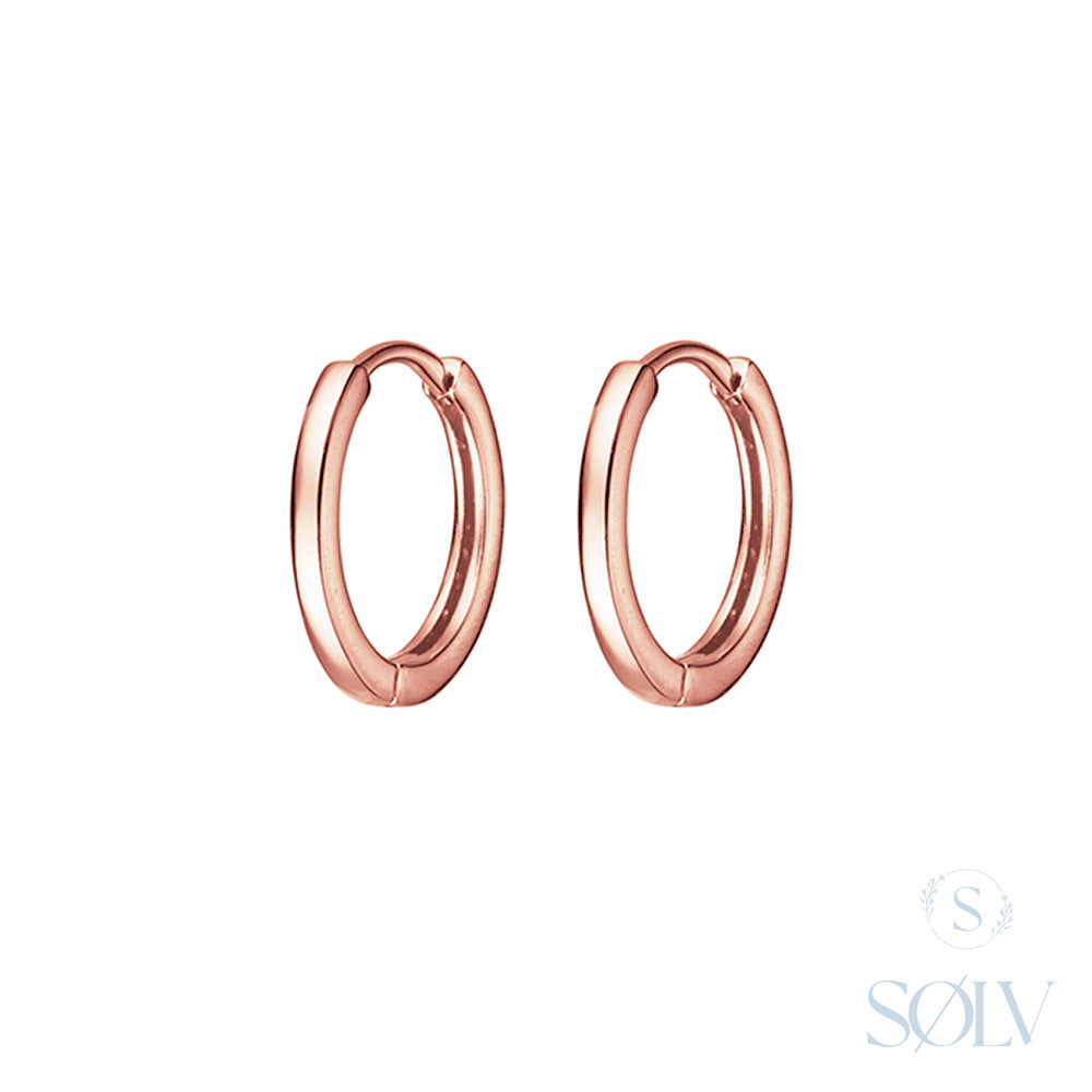 Solv Sterling Silver Gold Plated Huggie Earrings