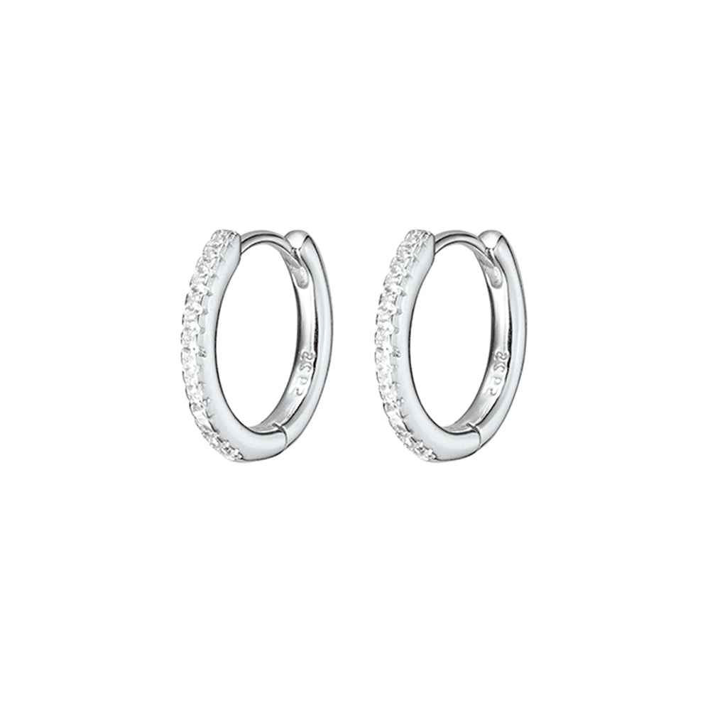Solv Sterling Silver Cubic Zirconia Huggie Earrings