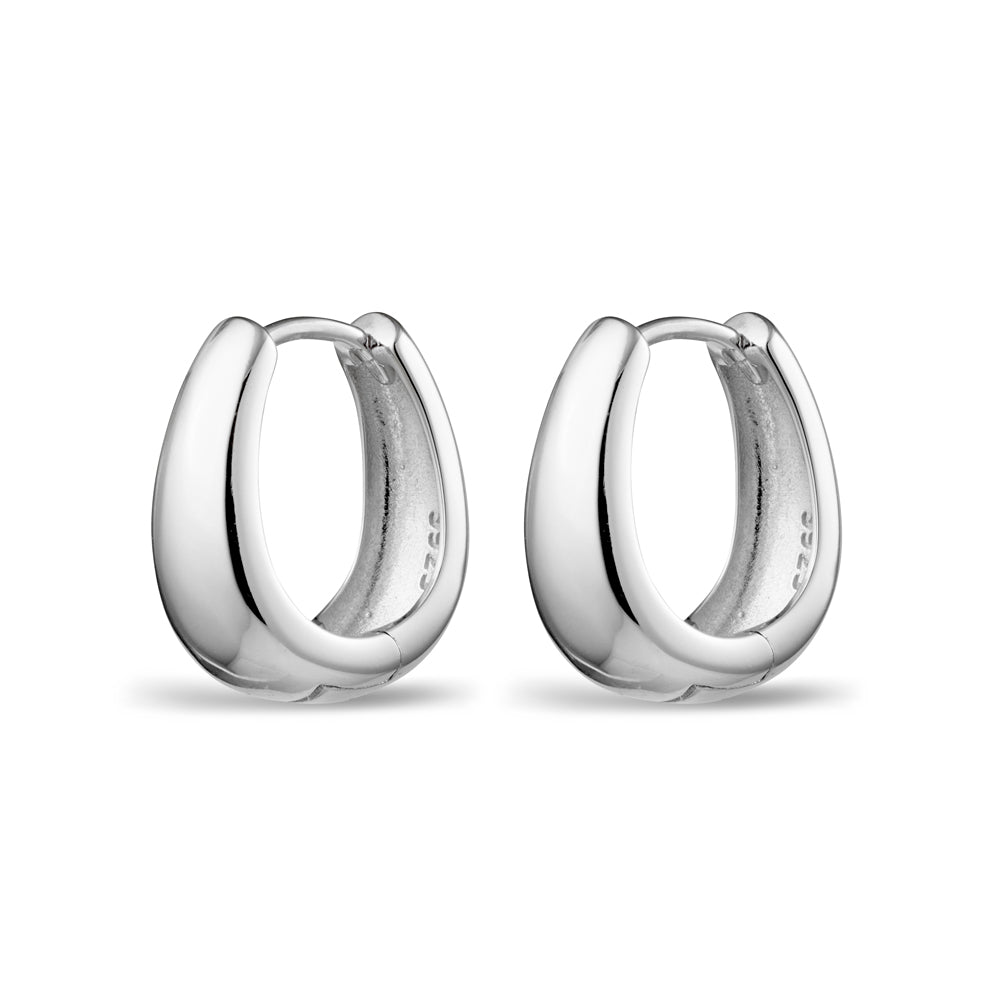 Solv Sterling Silver Mini Chunky Hoop Earrings