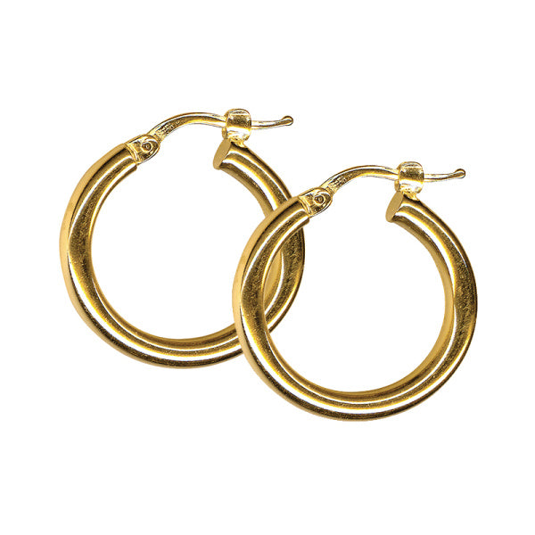 9ct Yellow Gold Hoop Earrings, 15mm