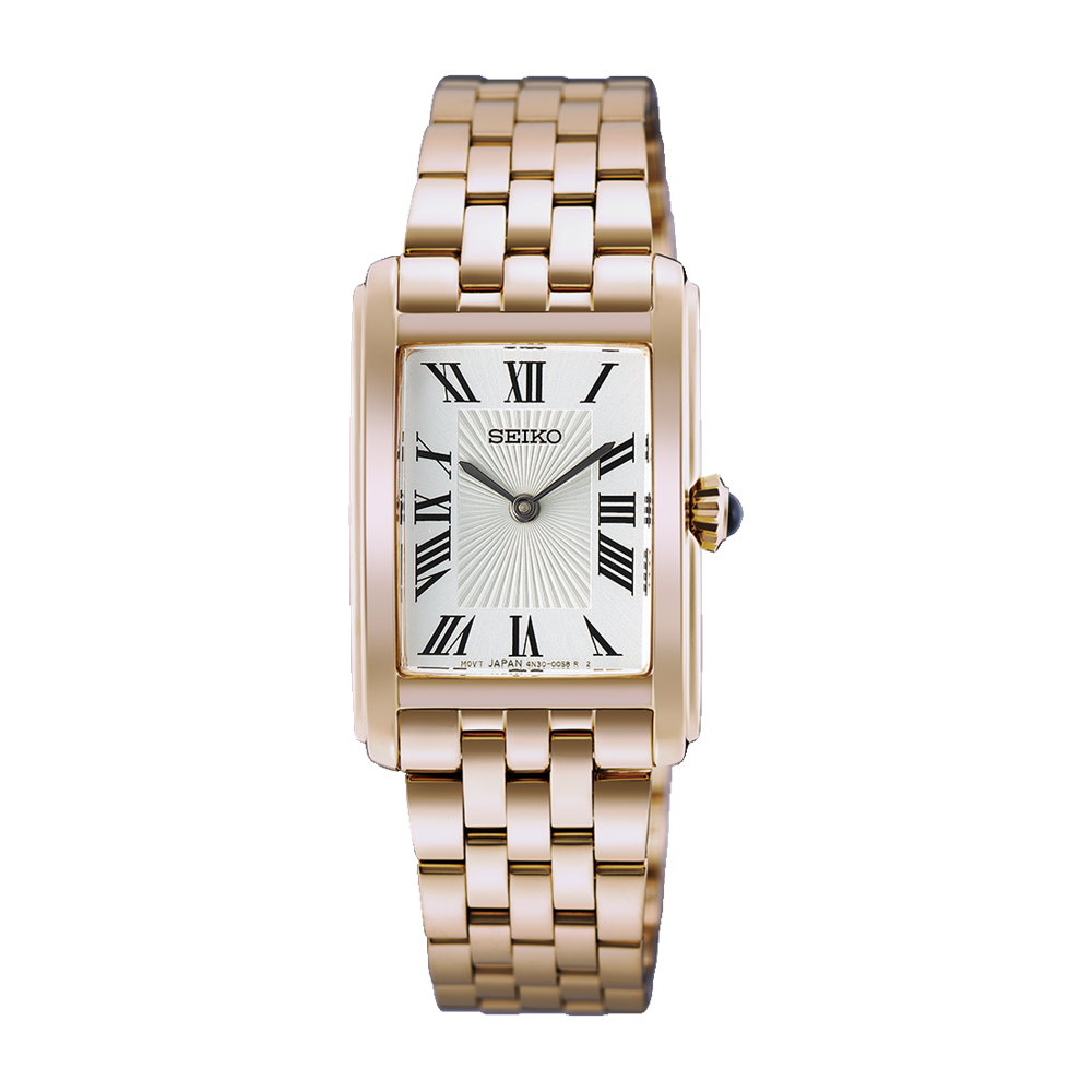 Seiko Ladies 22.2mm Rose Gold-Tone Stainless Steel Quartz Watch HGG002P