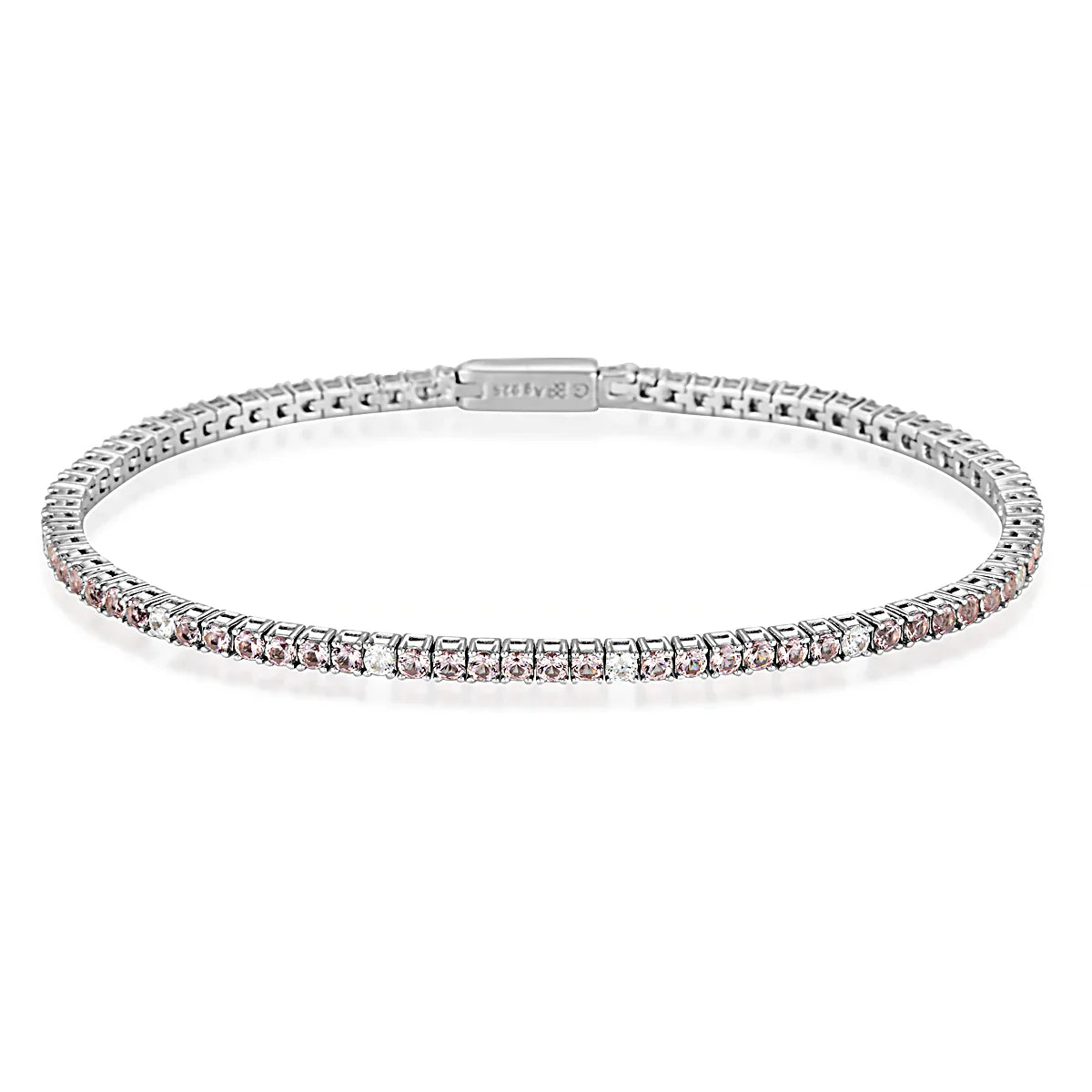 Georgini Milestone Morganite 2mm Tennis Bracelet in Silver