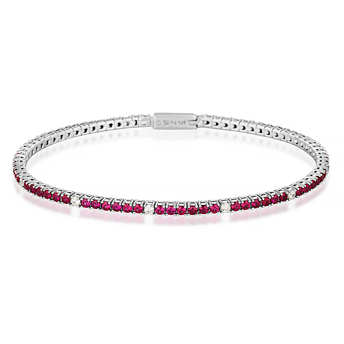 Georgini Milestone Ruby 2mm Tennis Bracelet in Silver
