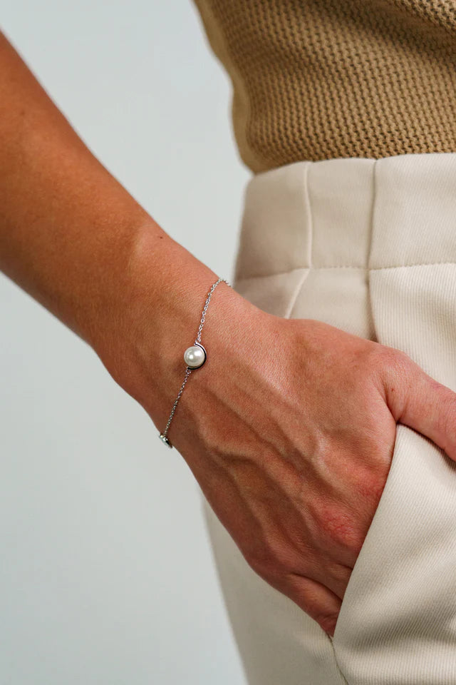 Georgini Adagio Cresent Silver Pearl Bracelet